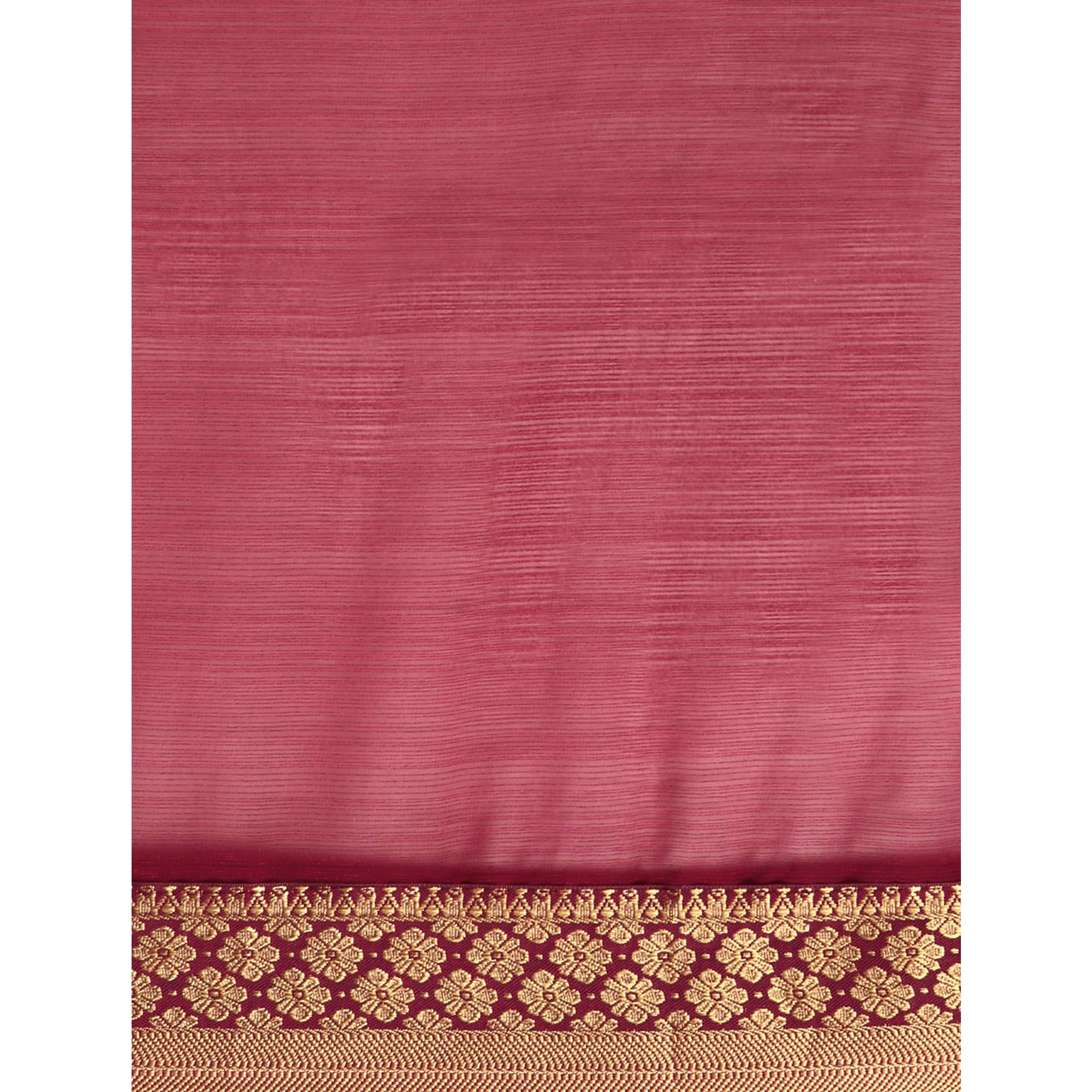 Wine Swarovski Work Chiffon Saree With Zari Border