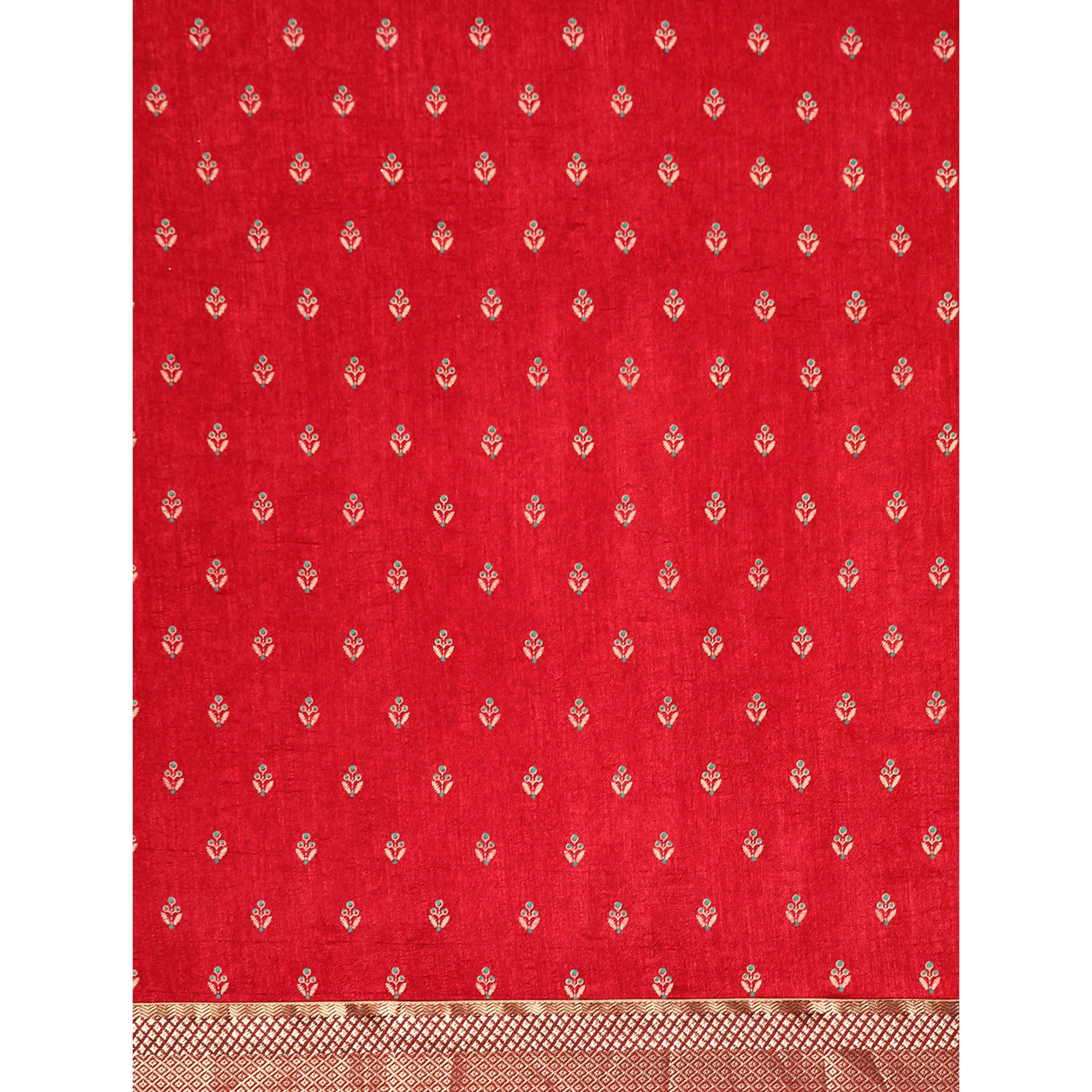 Maroon Floral Printed Vichitra Silk Saree With Tassels