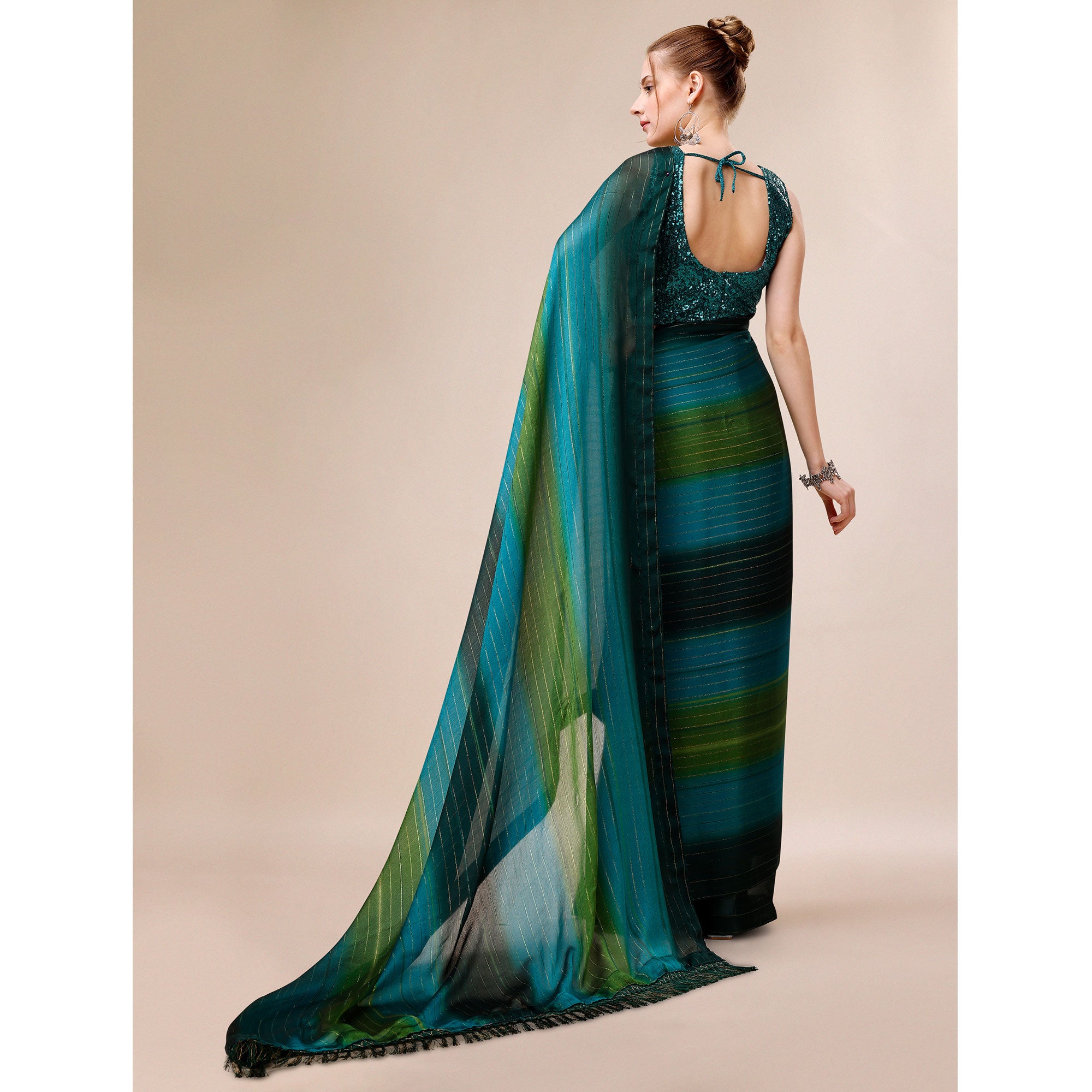 Multicolour Woven Chiffon Saree