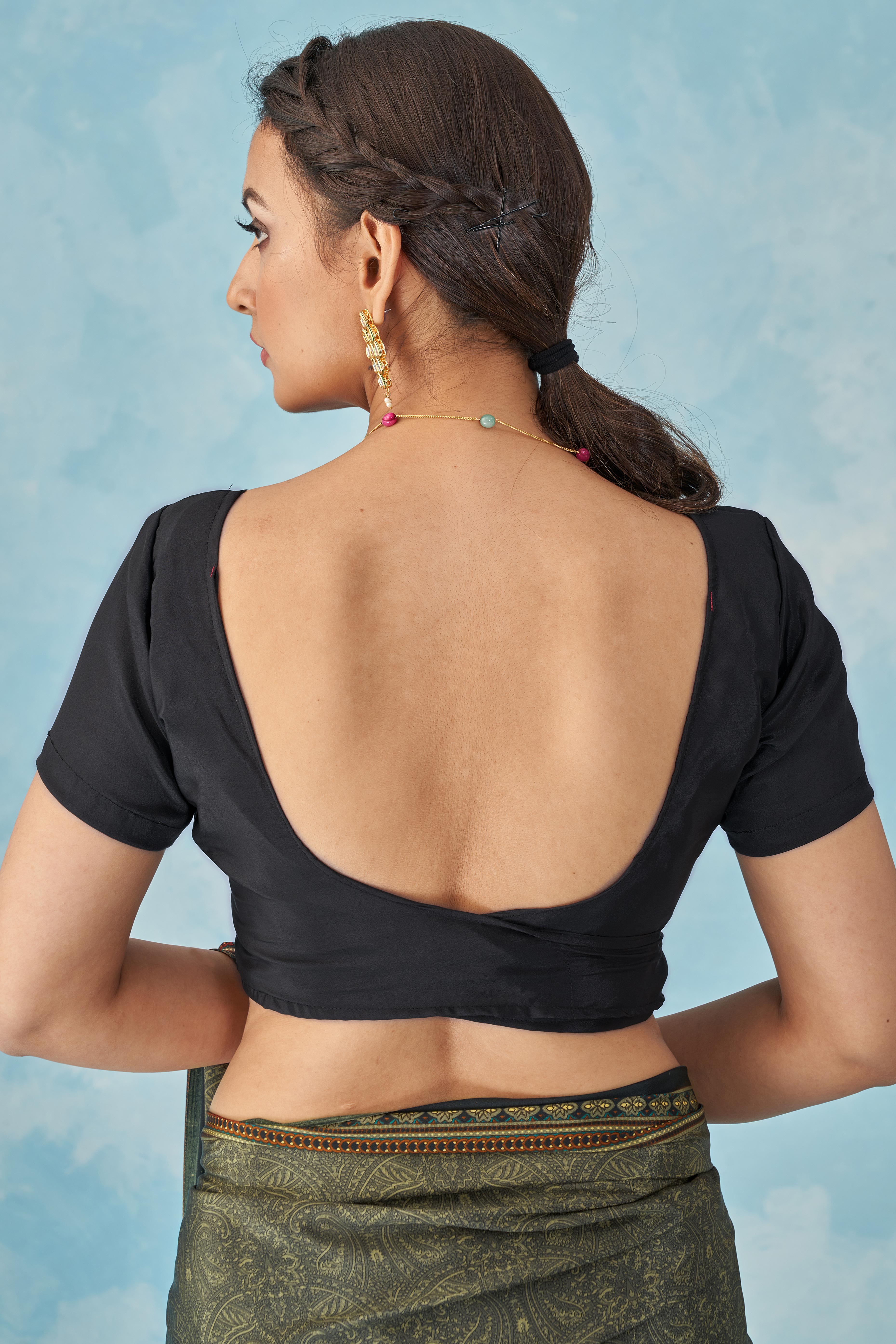 Lightweight Grey Paisley Printed Saree in Silk Crepe