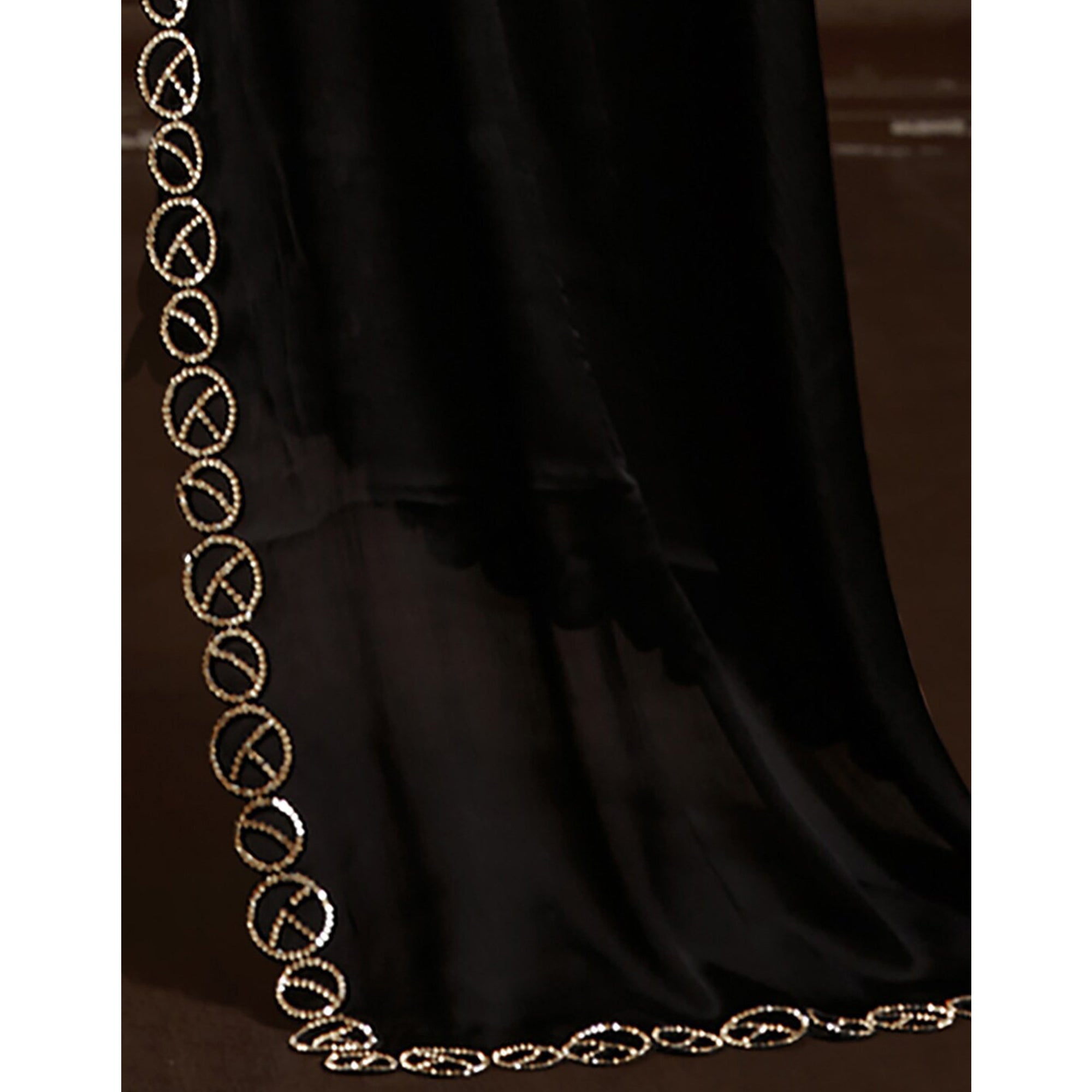 Black Stone Work Chiffon Saree