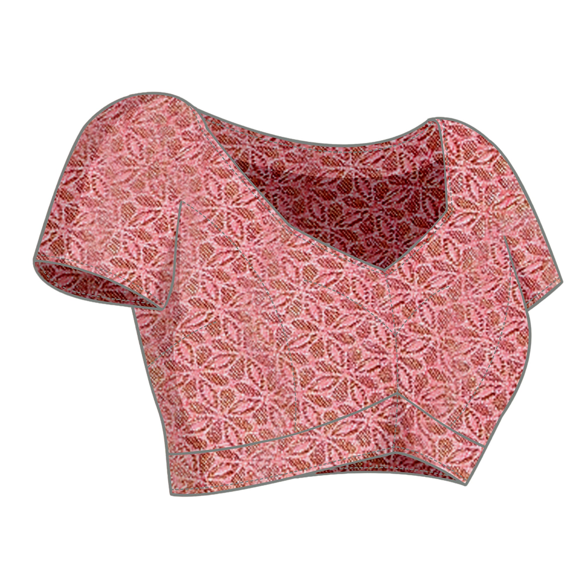 Pink Floral Woven Banarasi Silk Saree