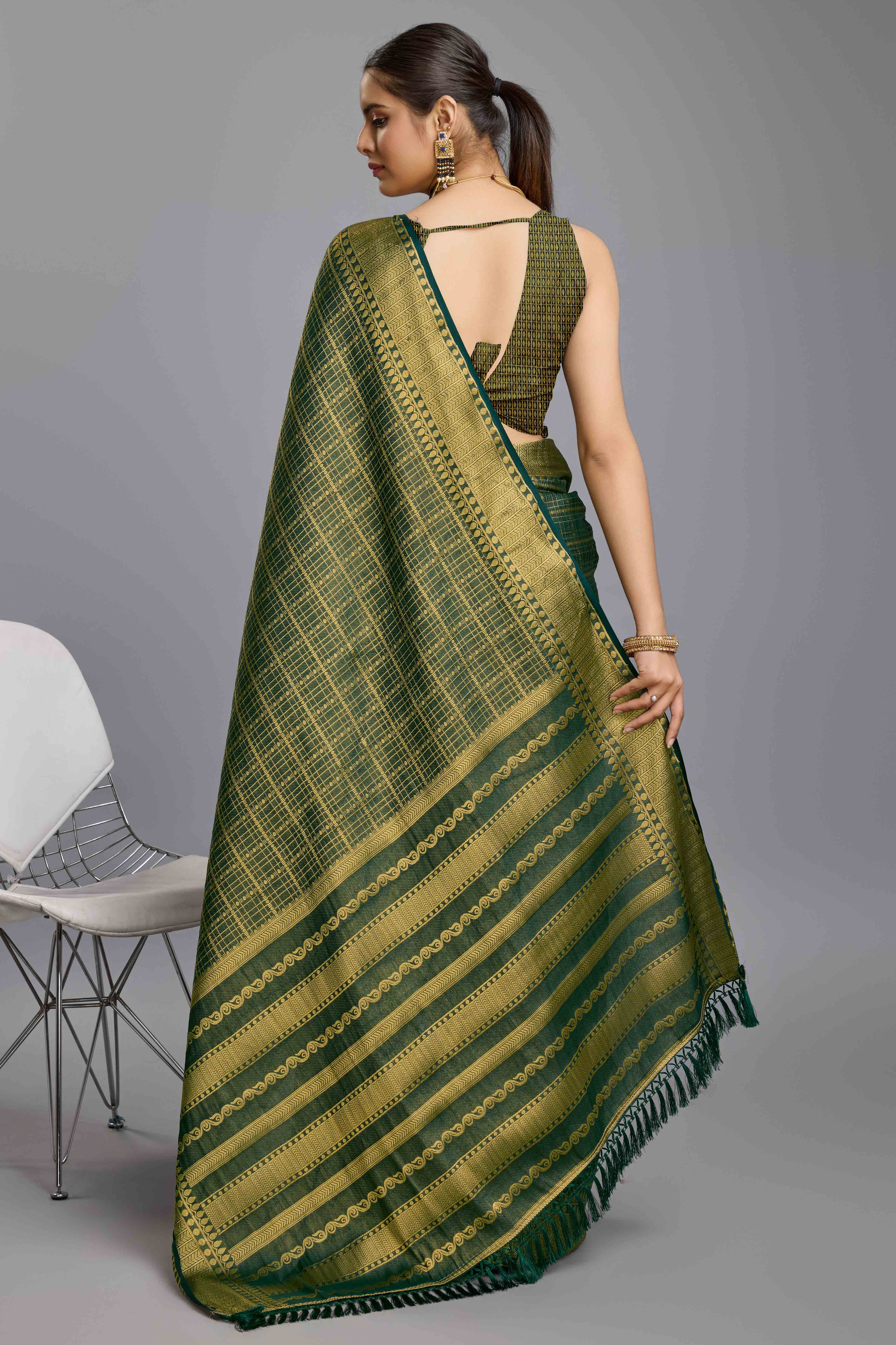 Green Brocade Zari Weaving Mysore Silk Saree