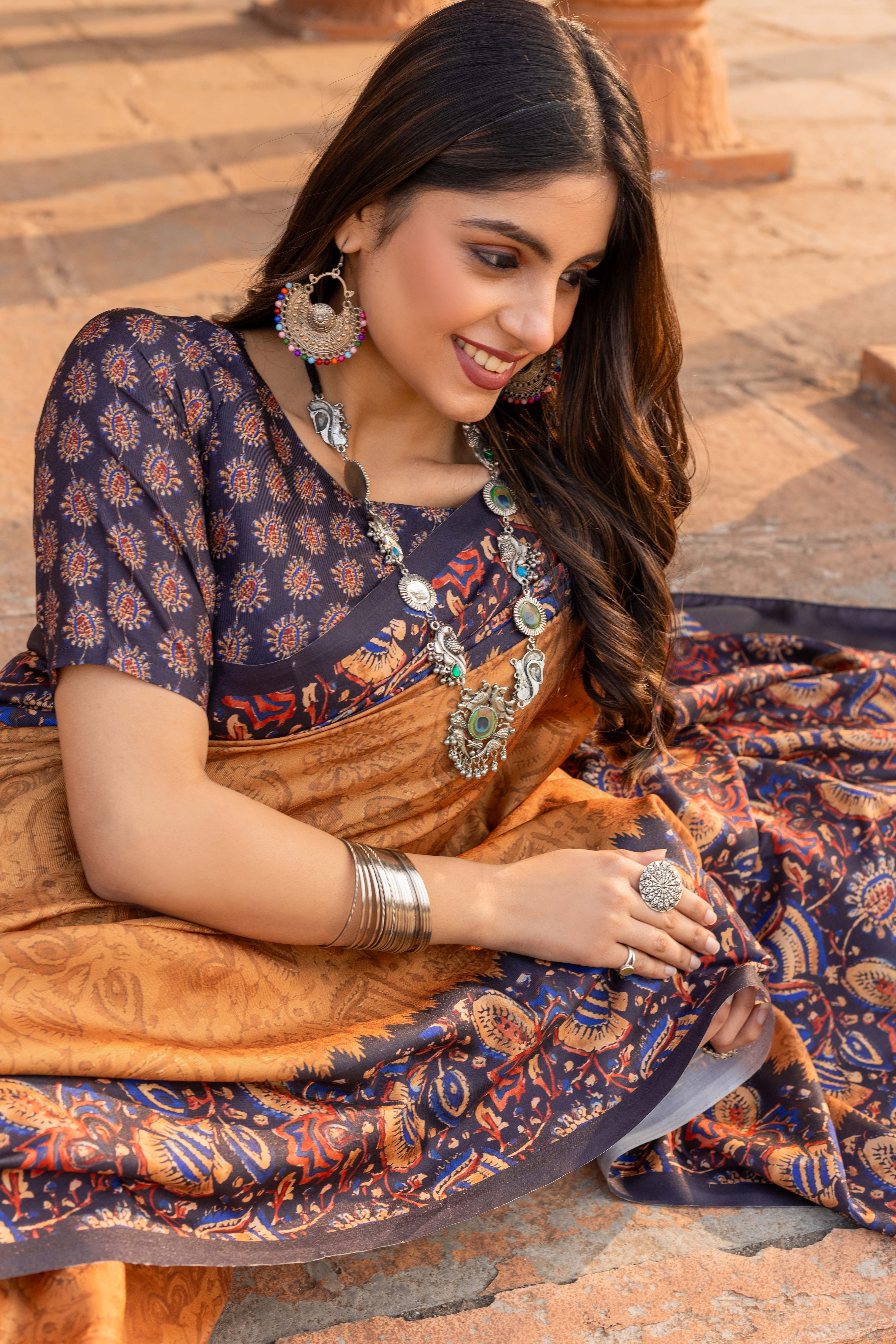 Graceful Mustard Floral Printed Manipuri Cotton Silk Saree Showcasing Timeless Elegance