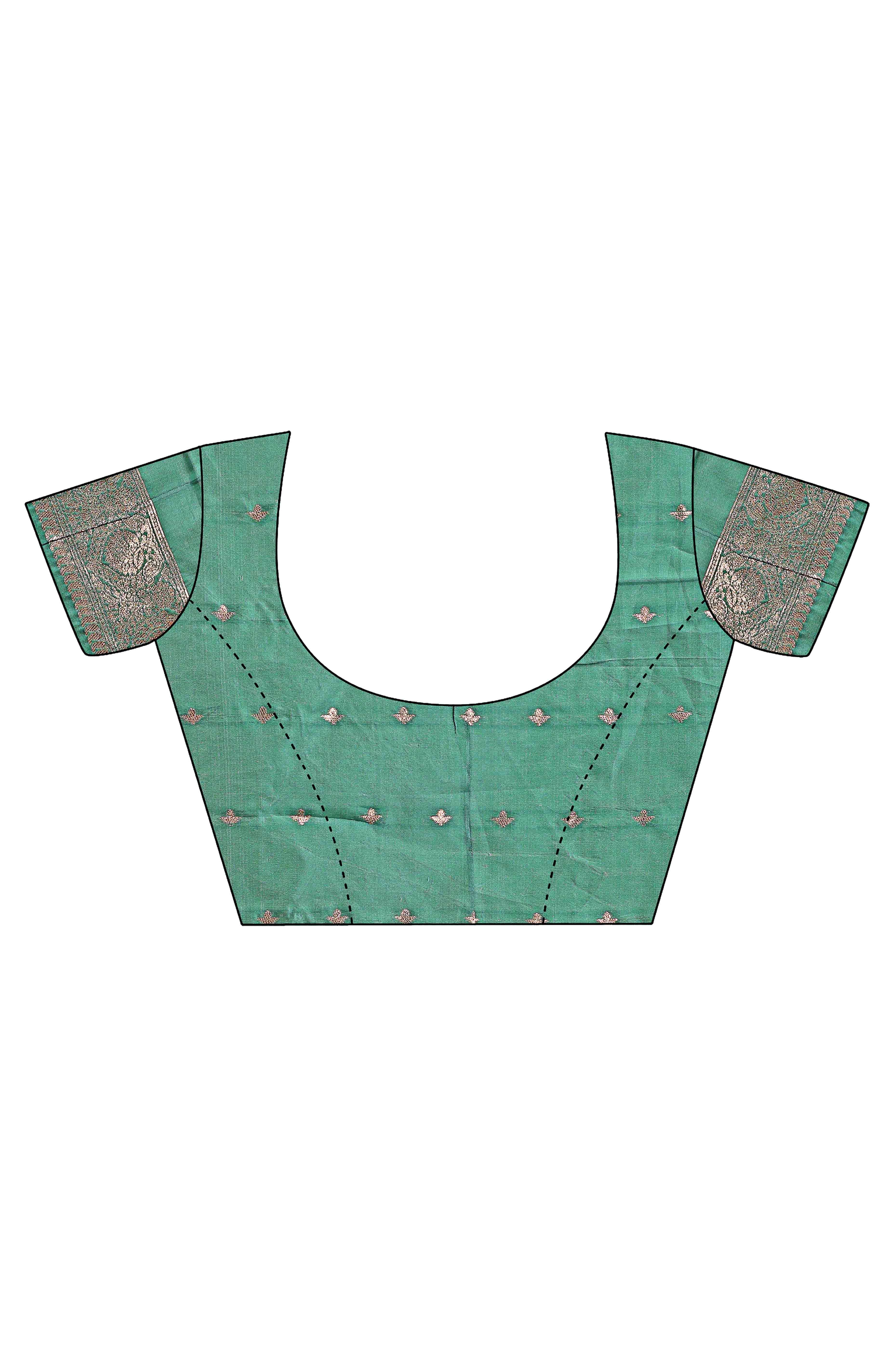 Green Linen Cotton Saree Featuring Graceful Floral Patterns in Zari Weave