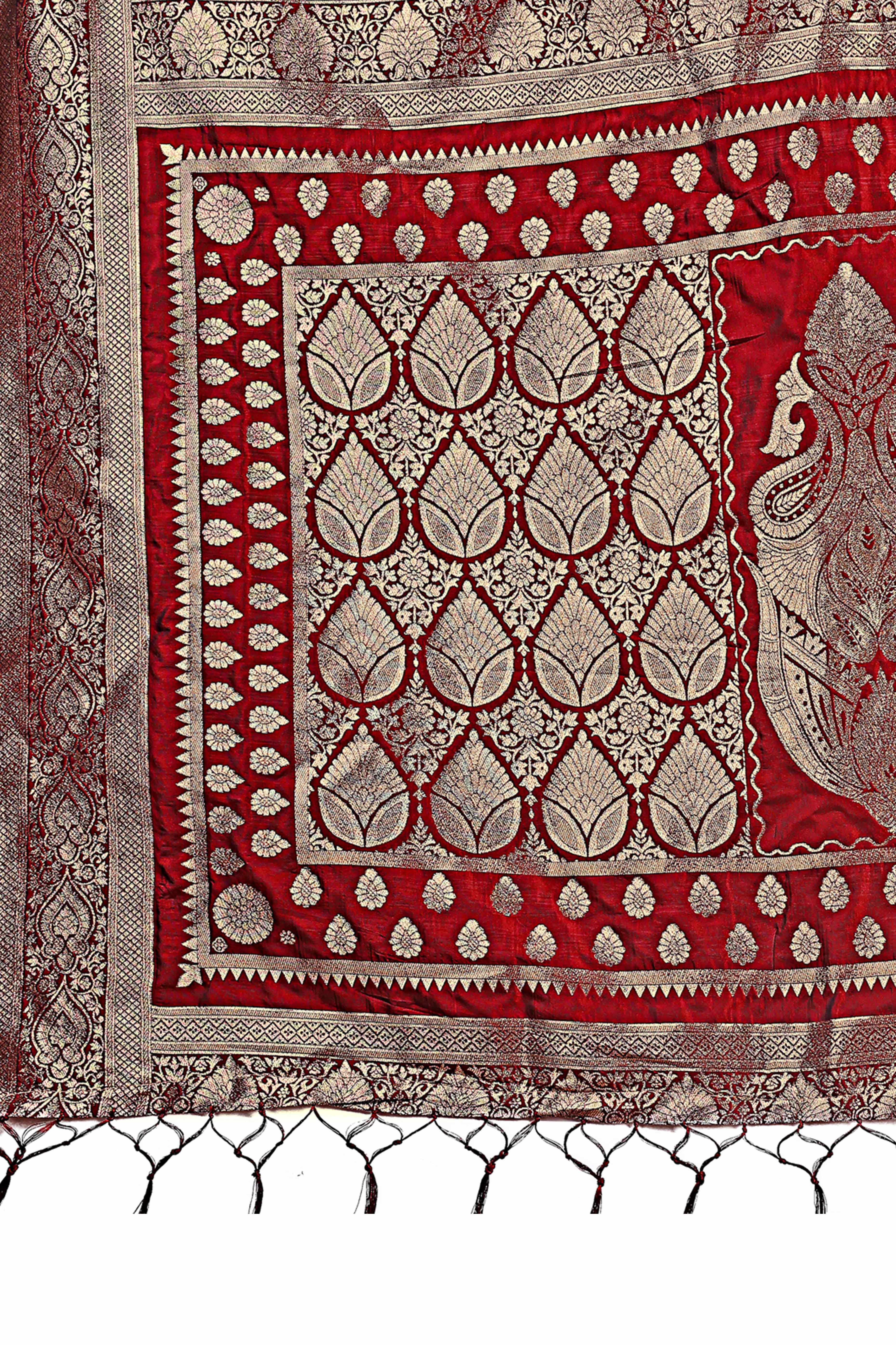 Elegant Maroon Floral Zari Woven Kanjivaram Silk Saree Crafted for Timeless Festive Glamour