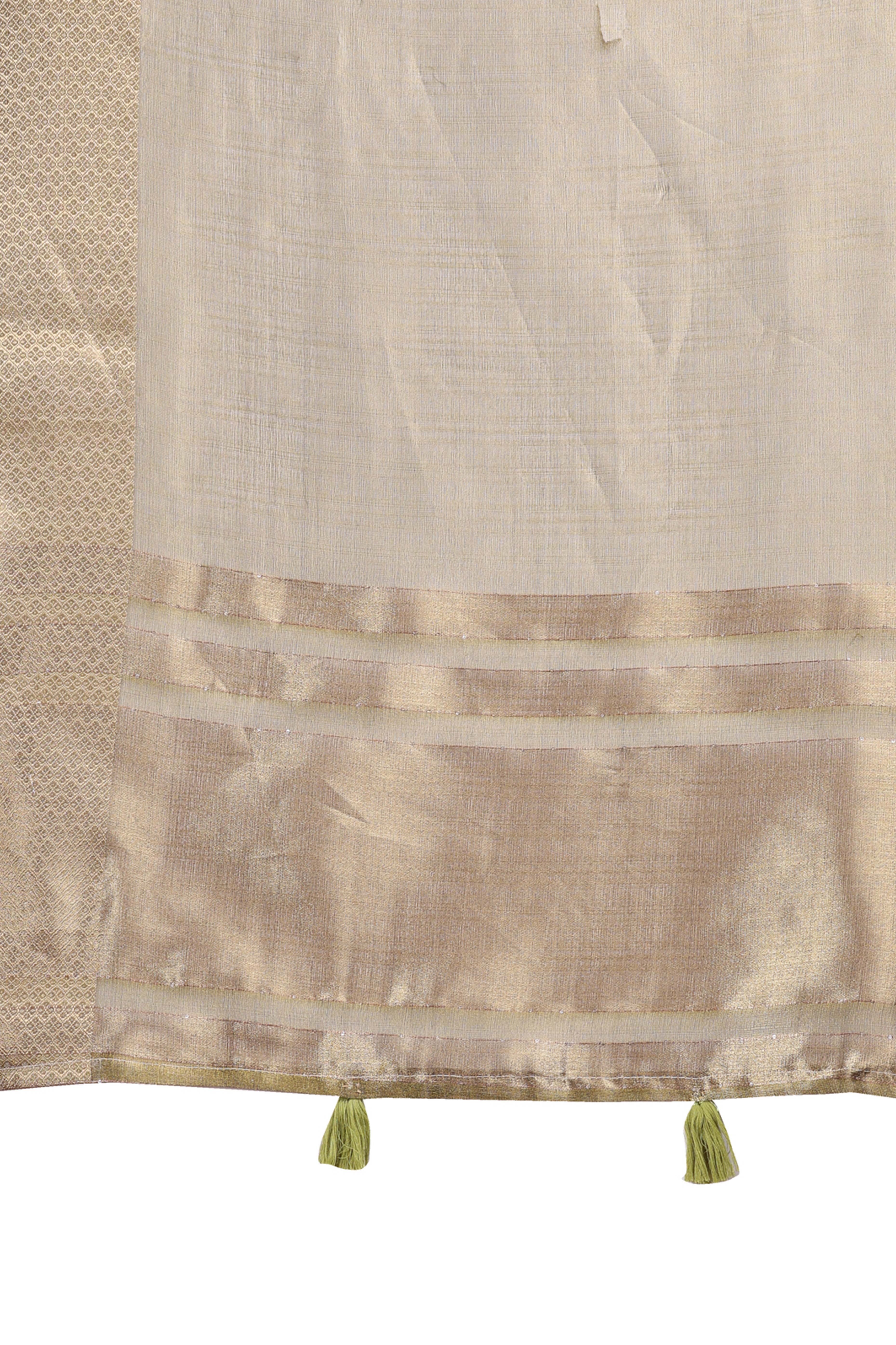 Mehendi Green Organza Saree with Zari Border Weaving Accent