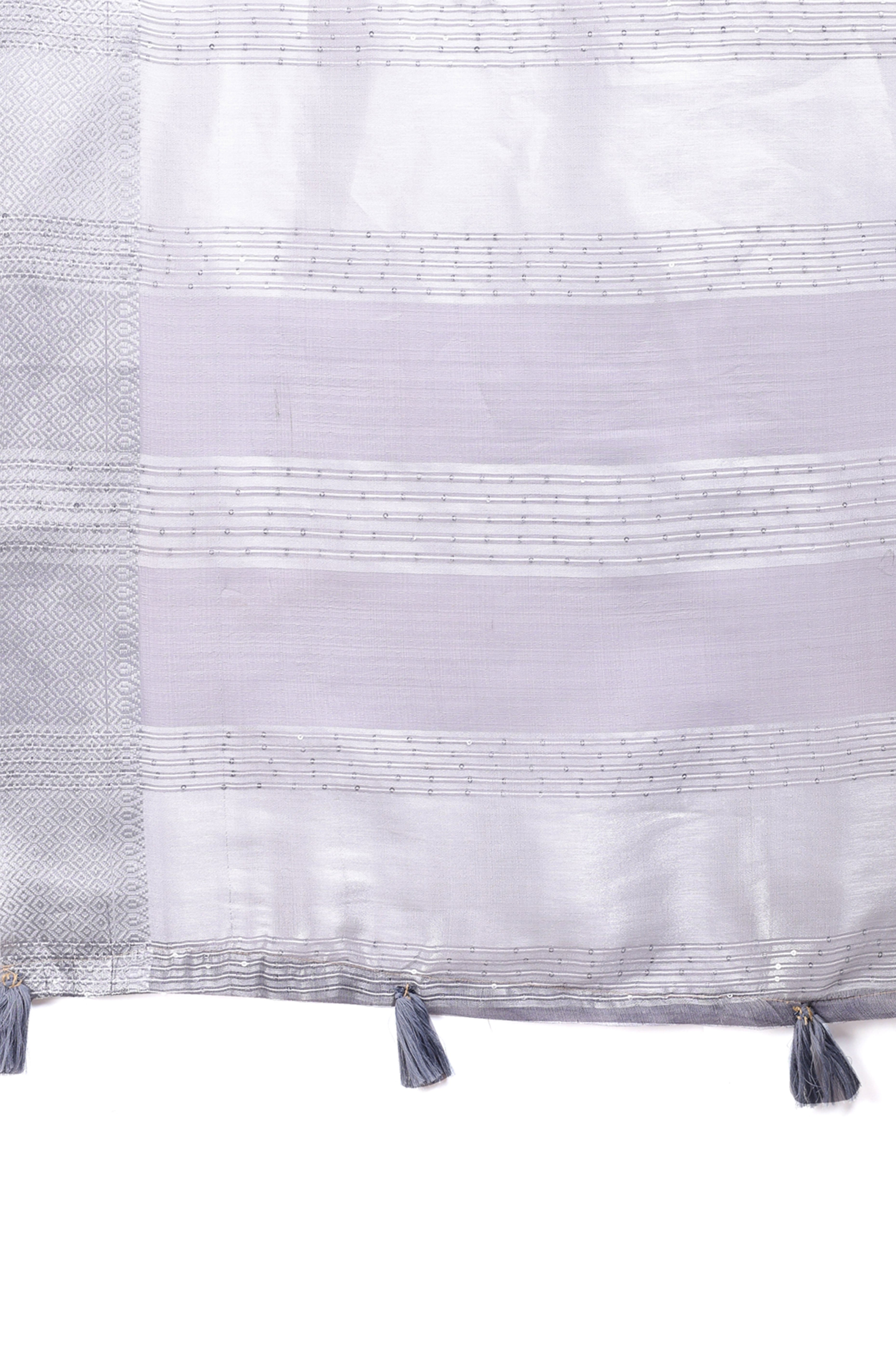 Sea Green Organza Saree with Zari Woven Sophistication