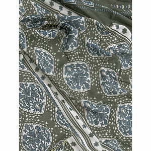 Sage Green Lightweight Pure Cotton Dress Fabric Featuring Delicate Floral Prints