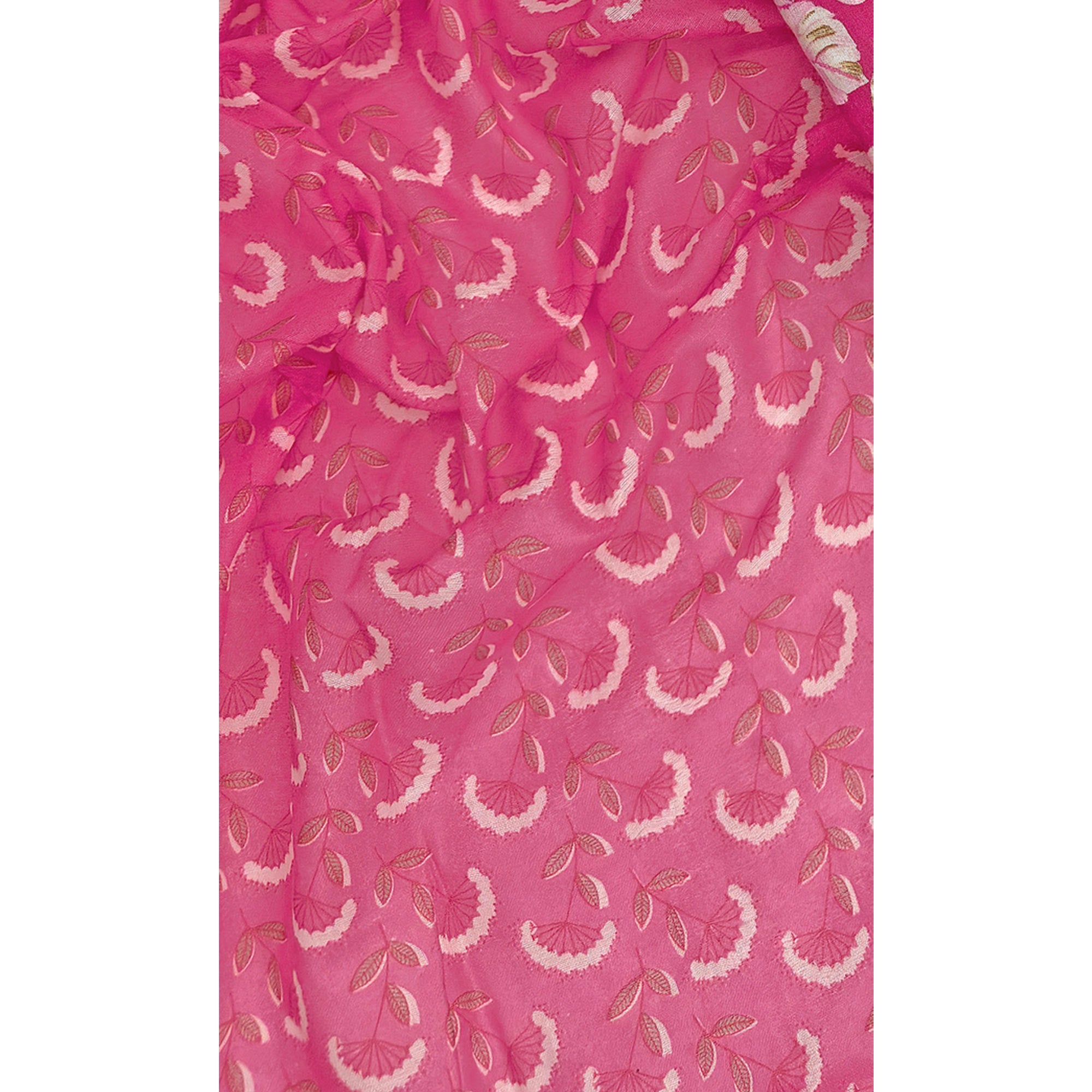 Charming Magenta Pure Cotton Dress Material Featuring Floral Print With Tie On Neck & Fancy Button