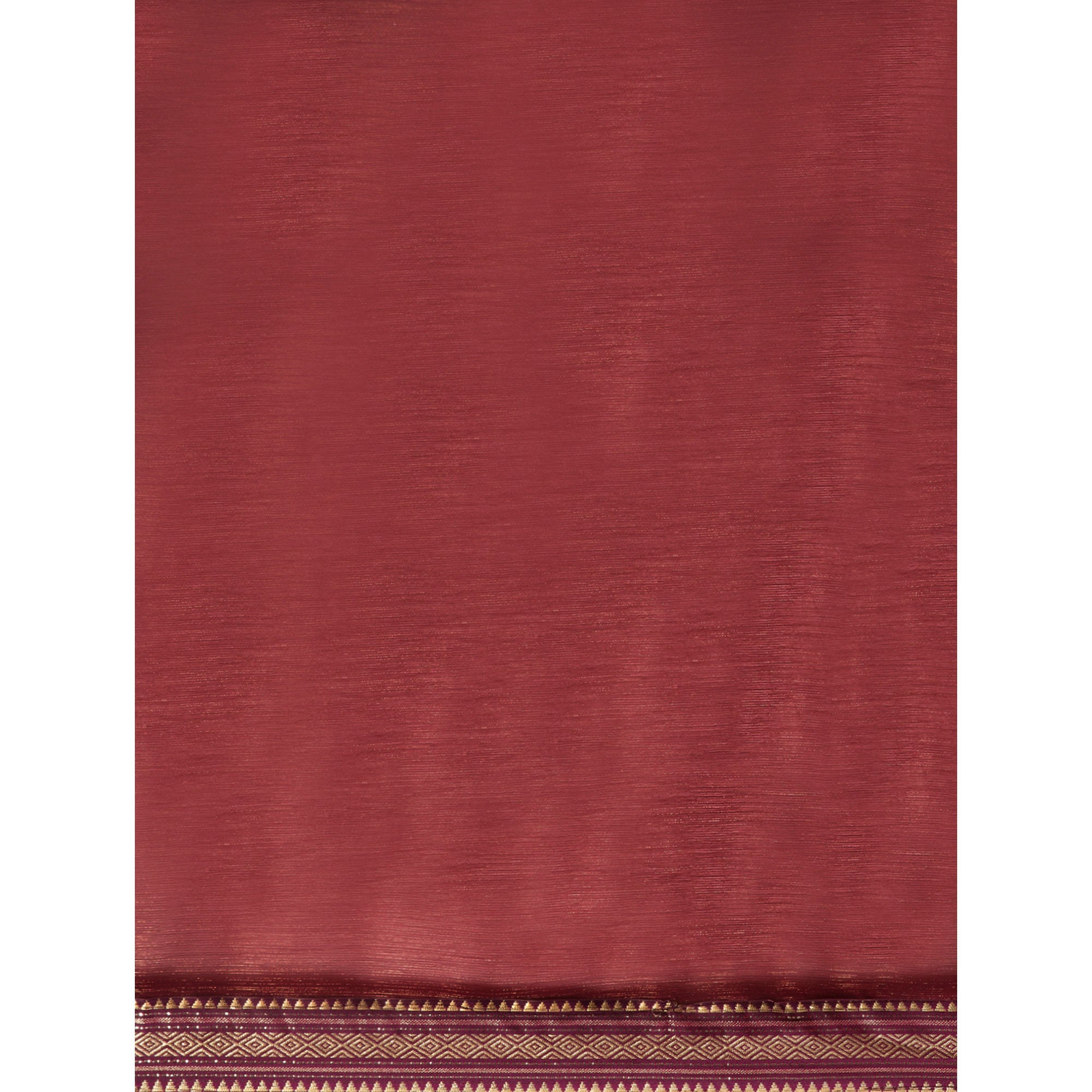 Wine Solid With Woven Border Chiffon Saree With Tassels