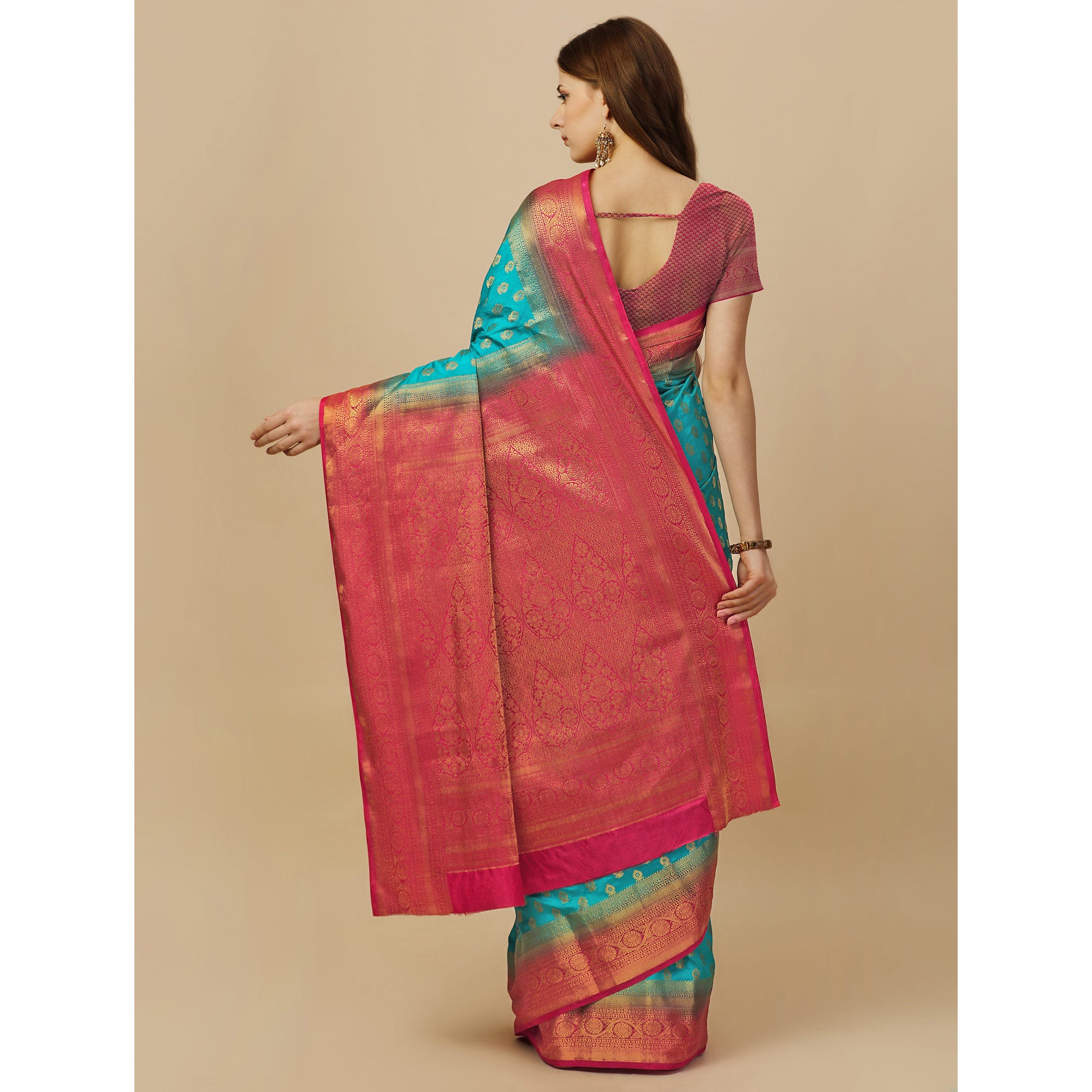 Blue Woven Dola Silk Saree