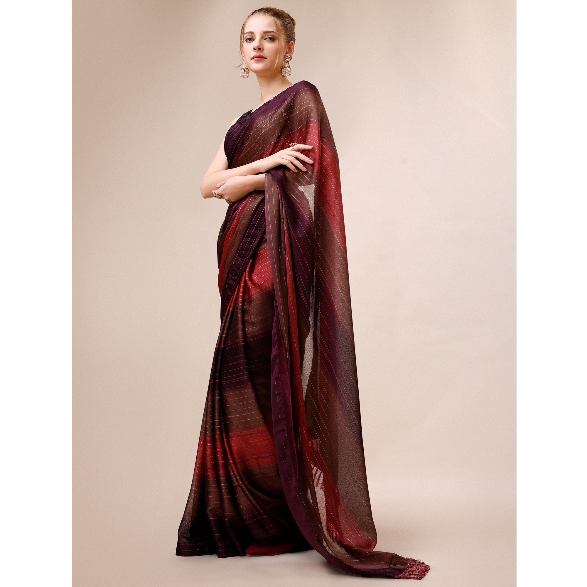 Multicolour Woven Chiffon Saree