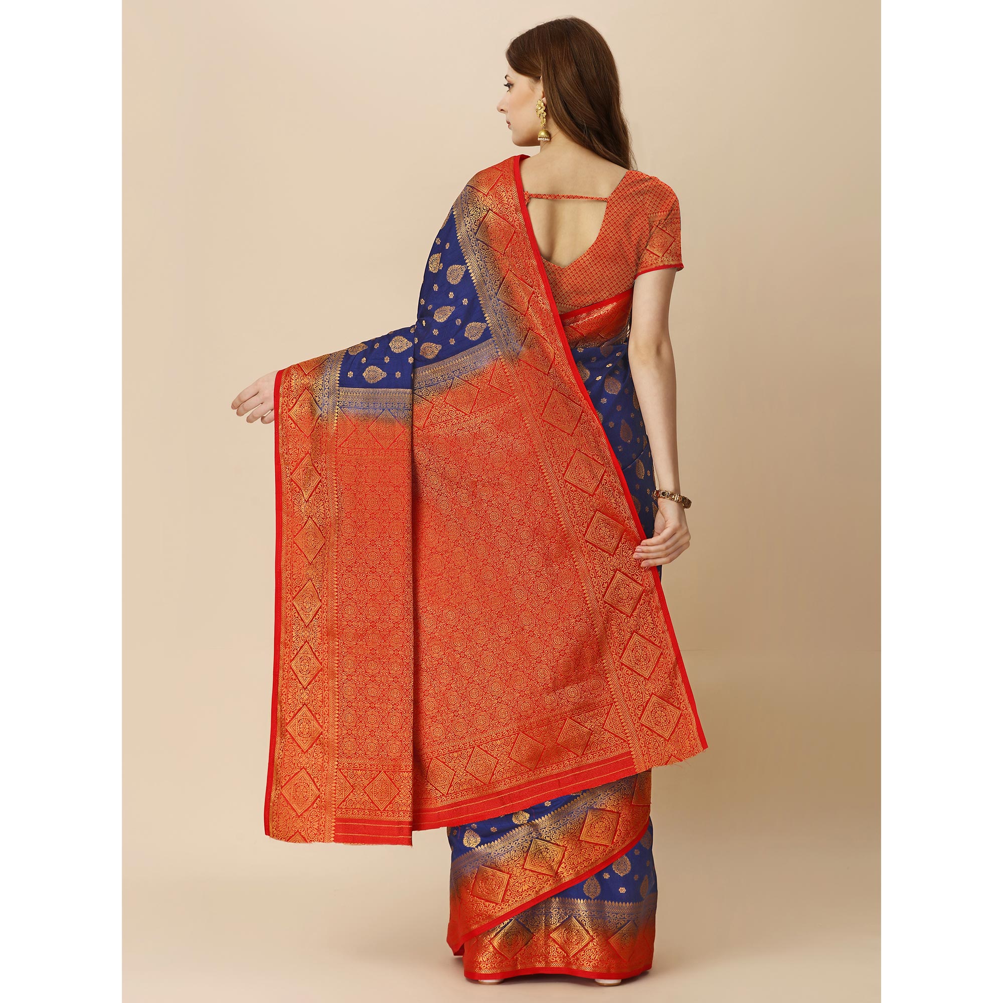 Blue Woven Dola Silk Saree