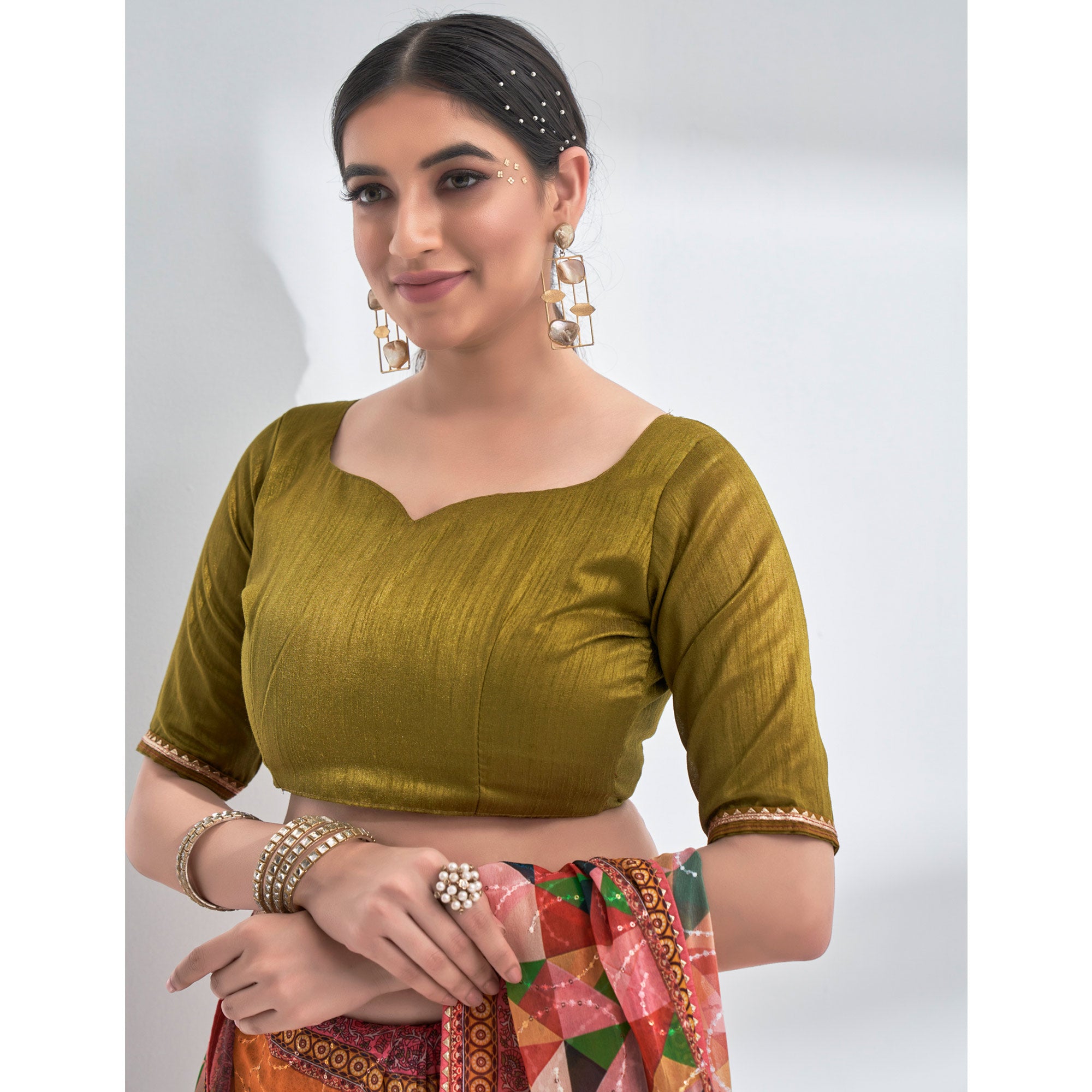 Multicolor Sequins Embroidered Georgette Saree