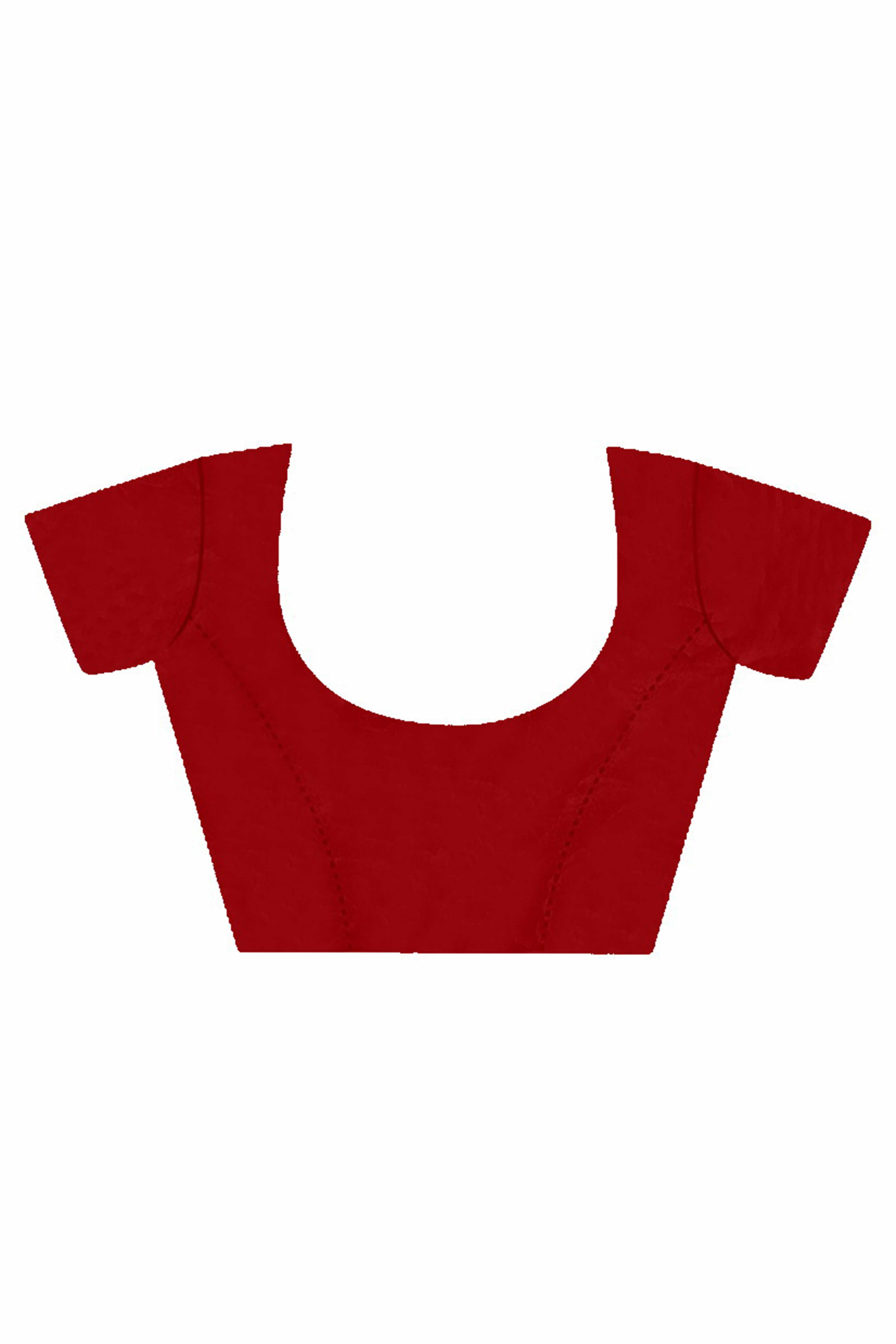 Maroon Net Saree With Floral Thread Embroidery Adorned In Stone & Mirror Accents