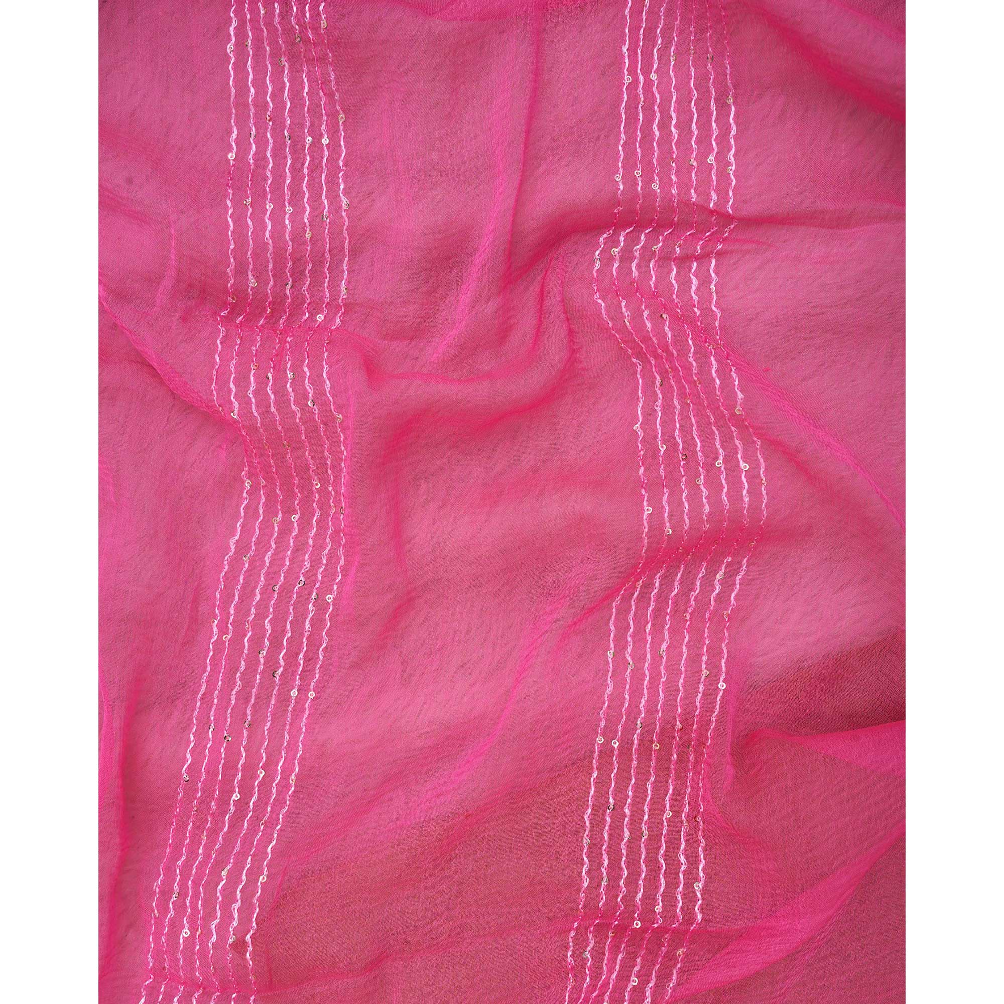 Pink Foil Printed Cotton Blend Dress Material