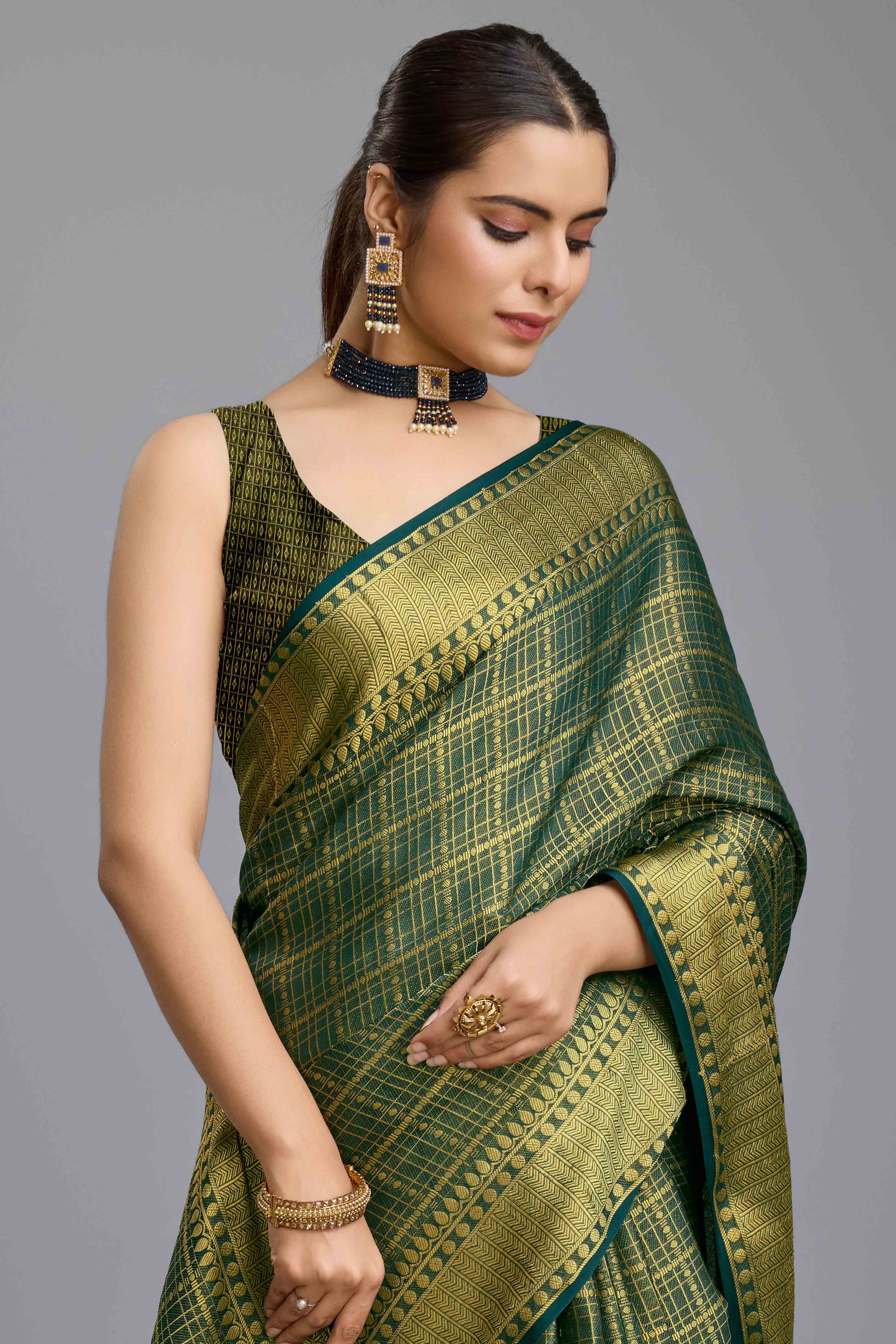Green Brocade Zari Weaving Mysore Silk Saree