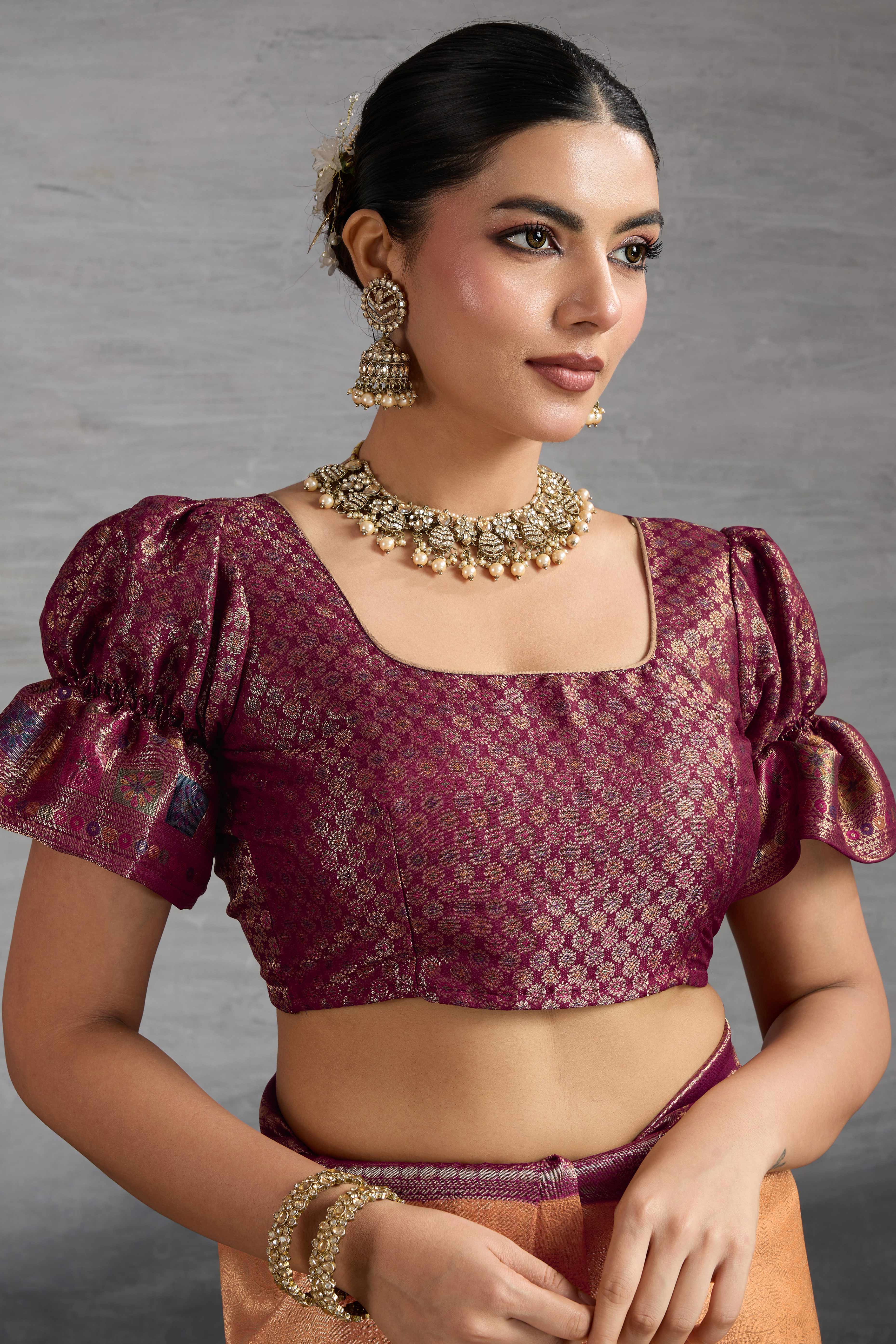 Peach Silk Kanjivaram Silk Saree Enhanced With Meenakari Weaving Borders