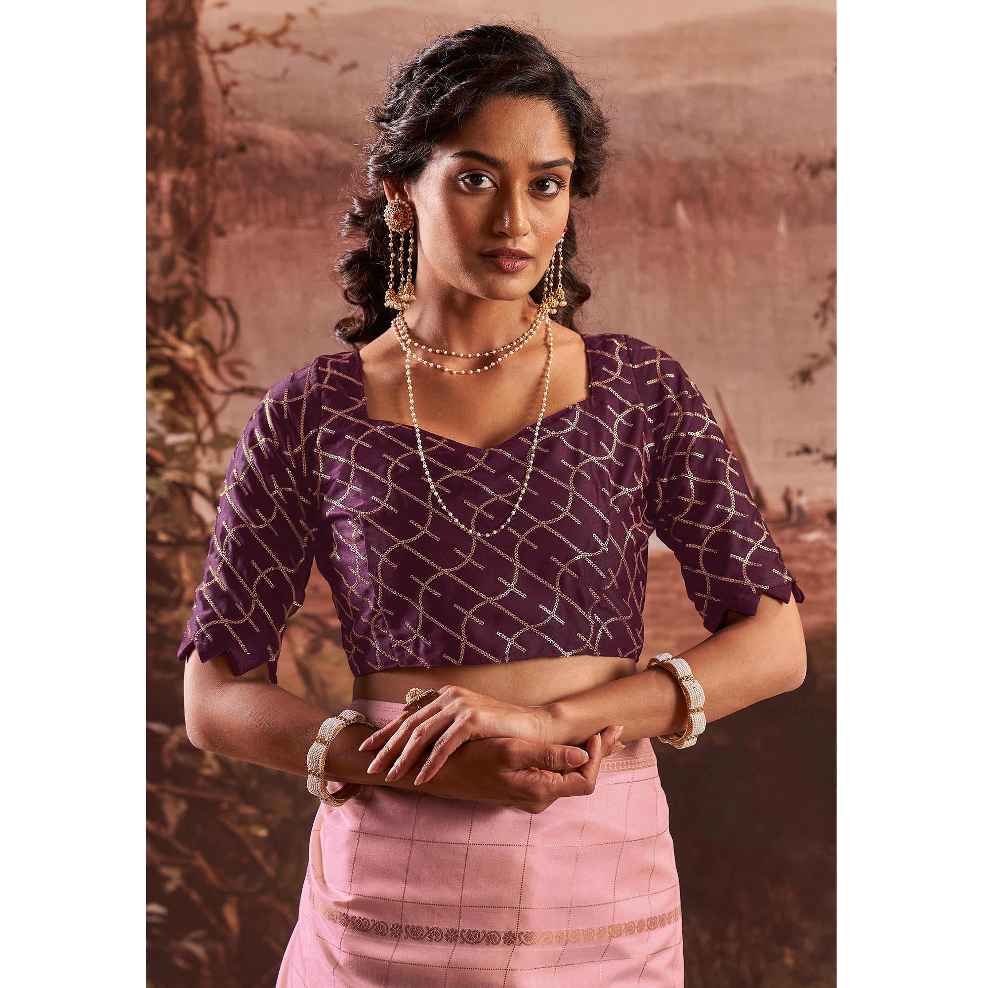 Pink Woven Cotton Silk Saree