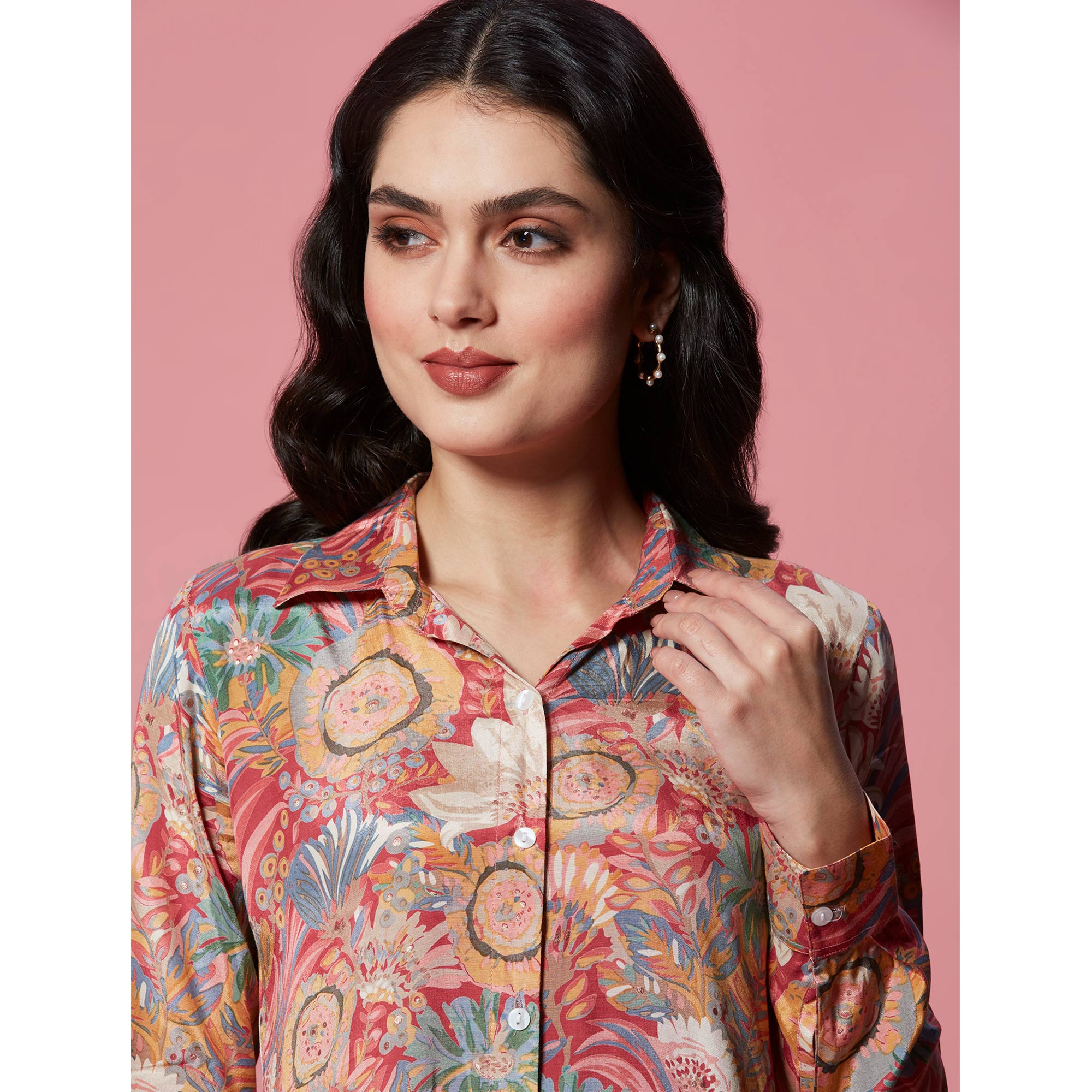 Multicolor Floral Printed Muslin Top