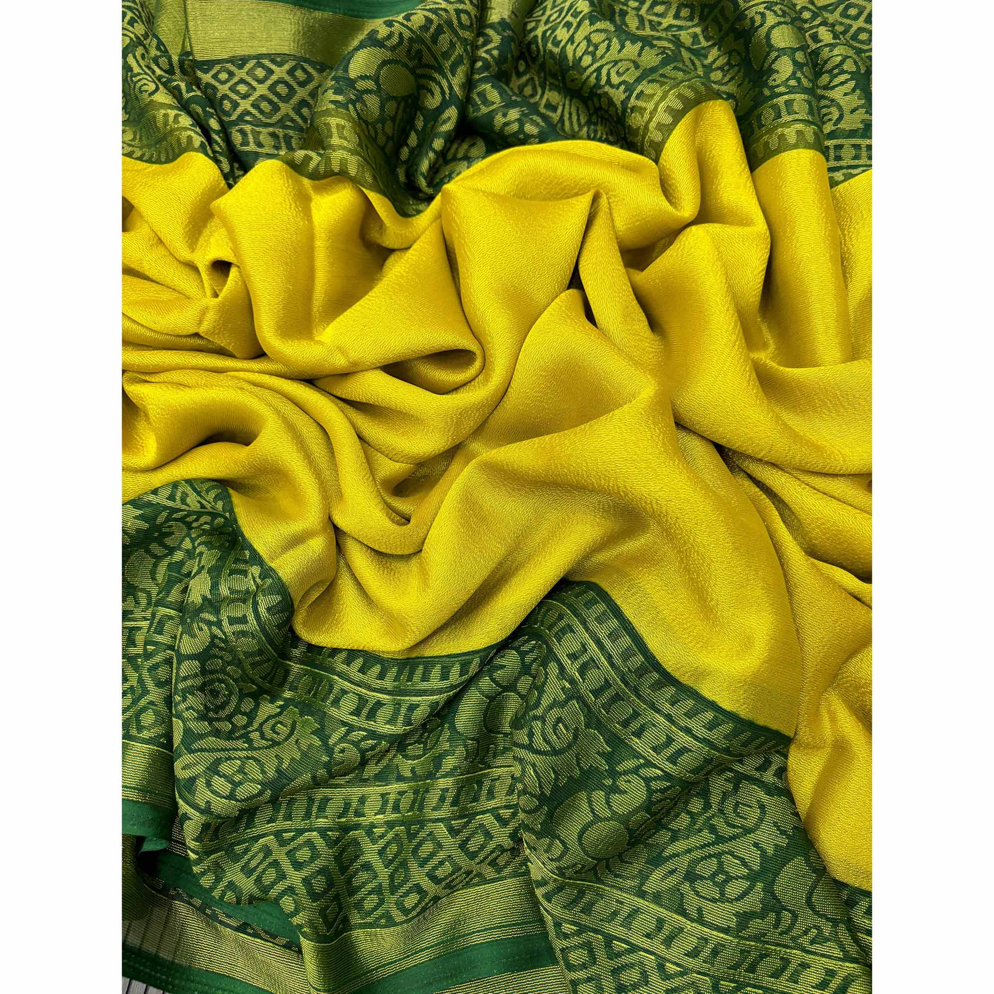 Olive Patola Printed Chiffon Saree