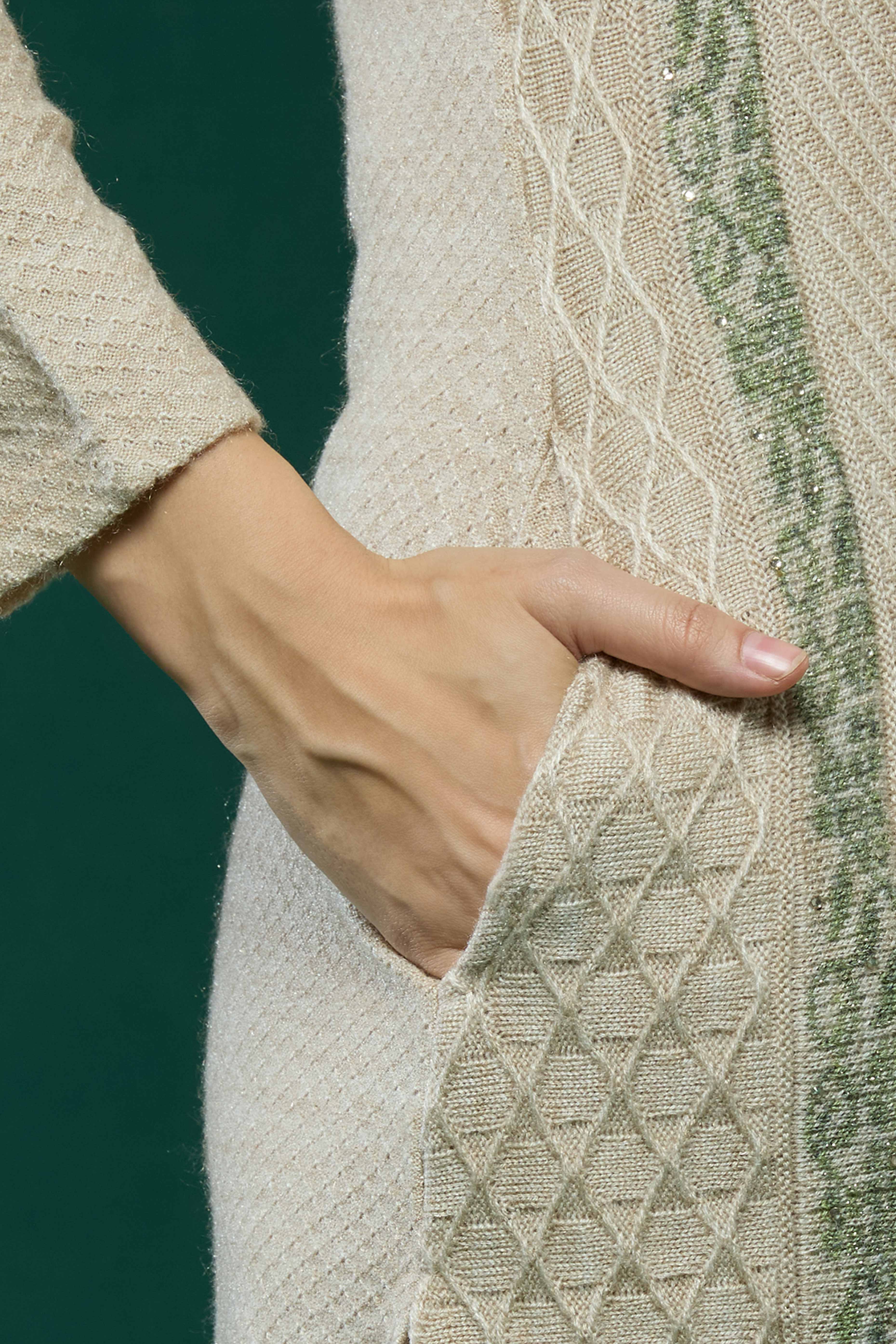 Beige Woven Woolen Straight Salwar Suit