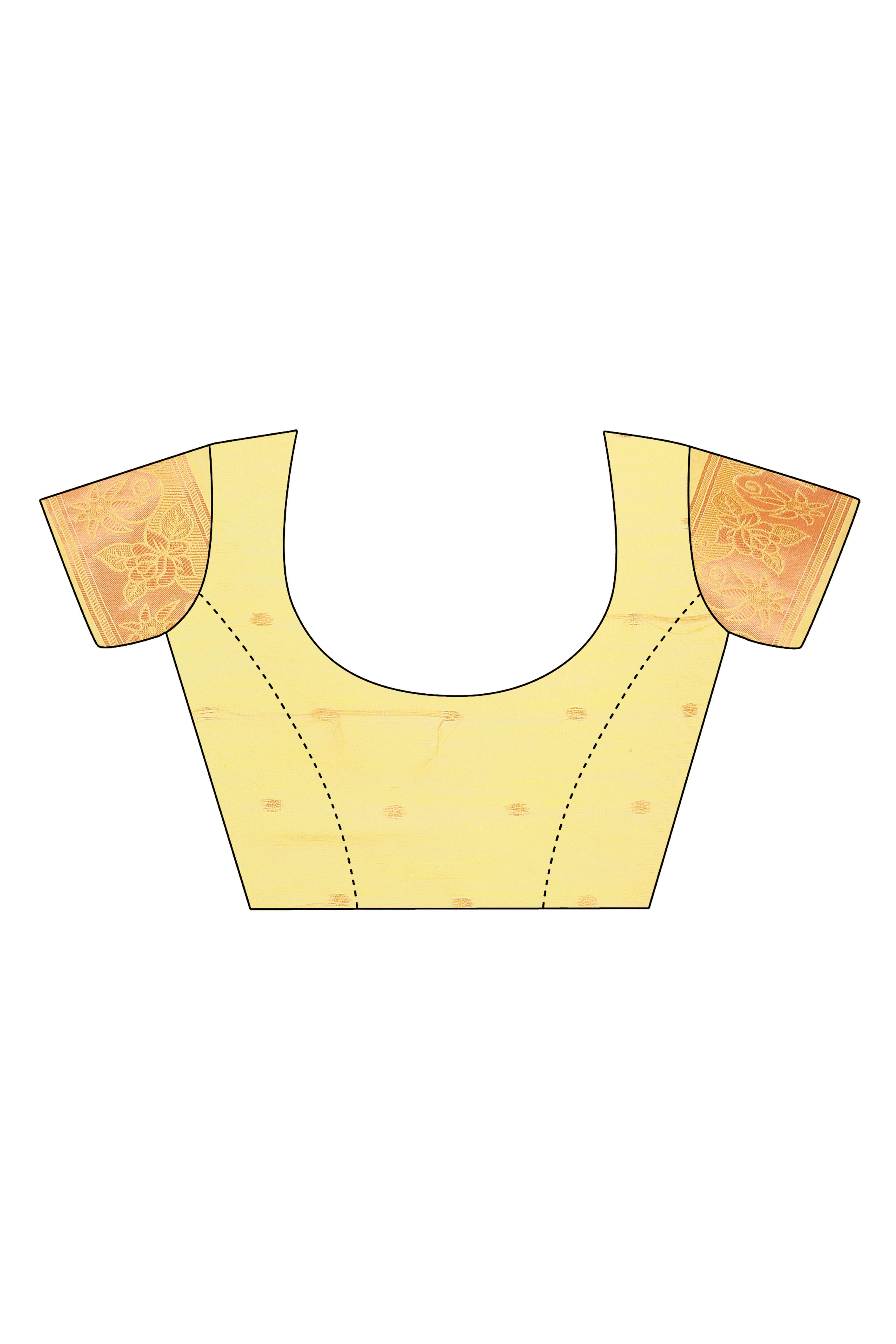 Yellow Saree with Floral Zari Weaving on a Linen Cotton Base