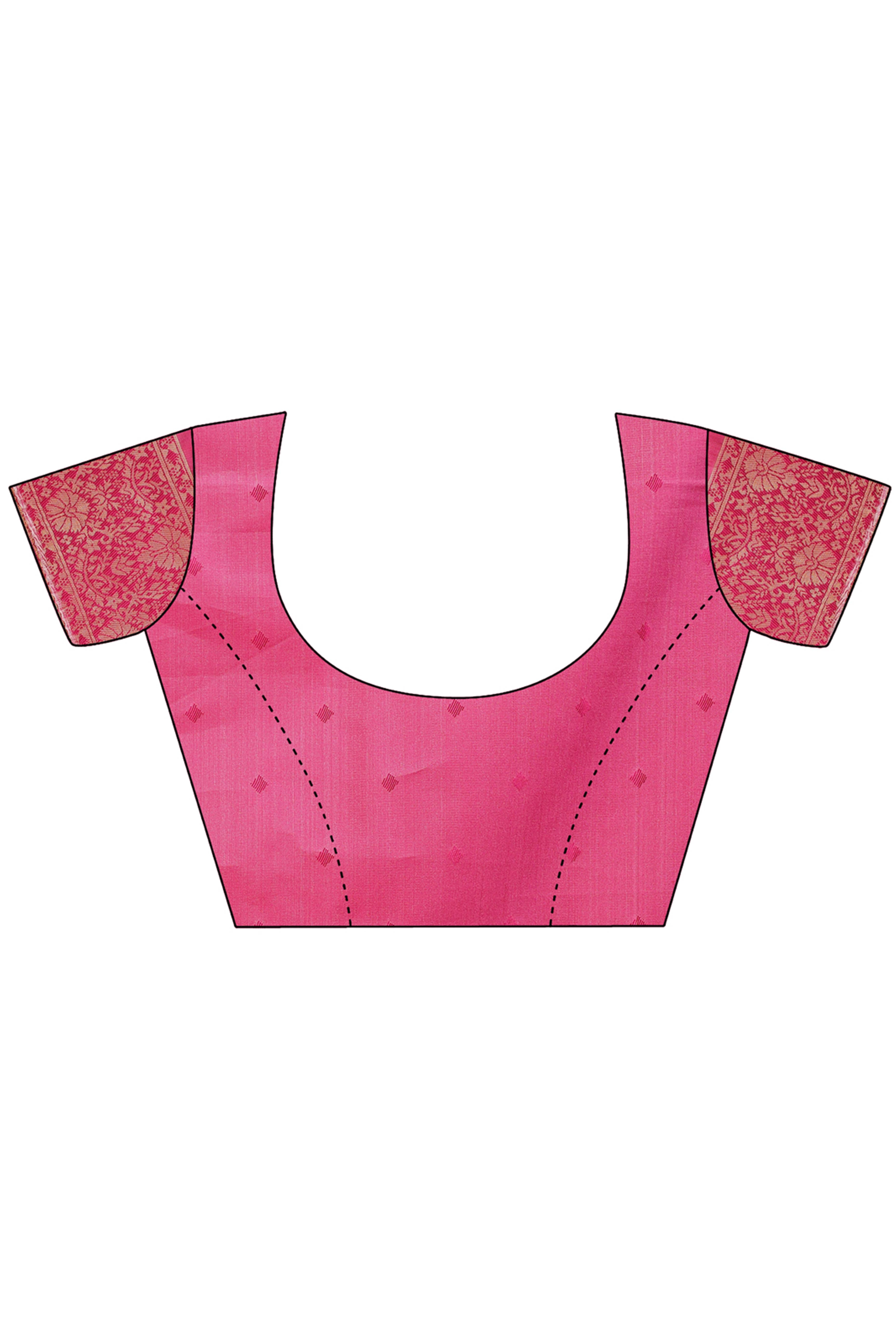 Cream Banarasi Silk Saree Featuring Magenta Floral Zari Weaving and a Rich Contrast Border