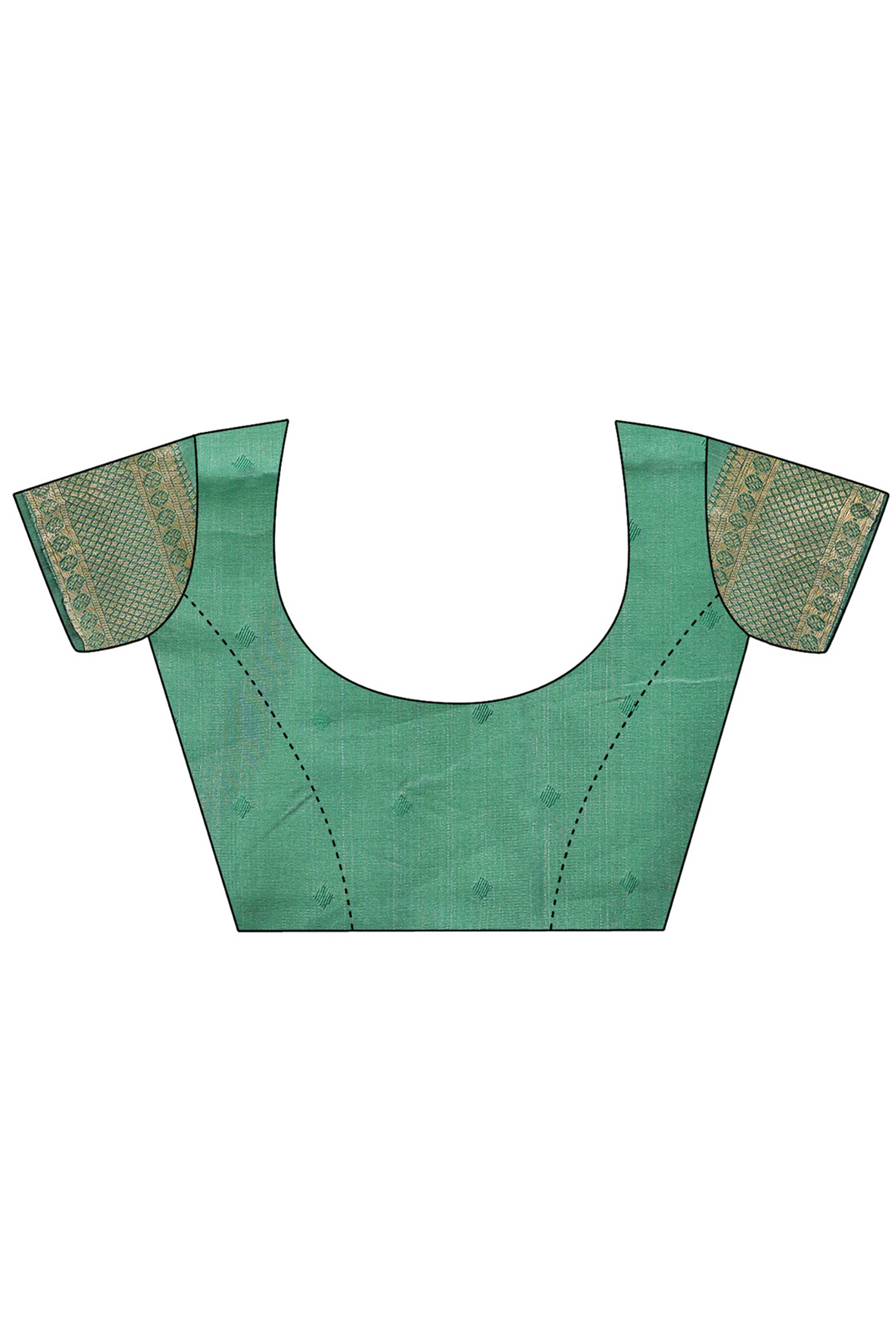 Cream Banarasi Silk Saree Featuring Lustrous Green Floral Zari Weaving and a Rich Contrast Border