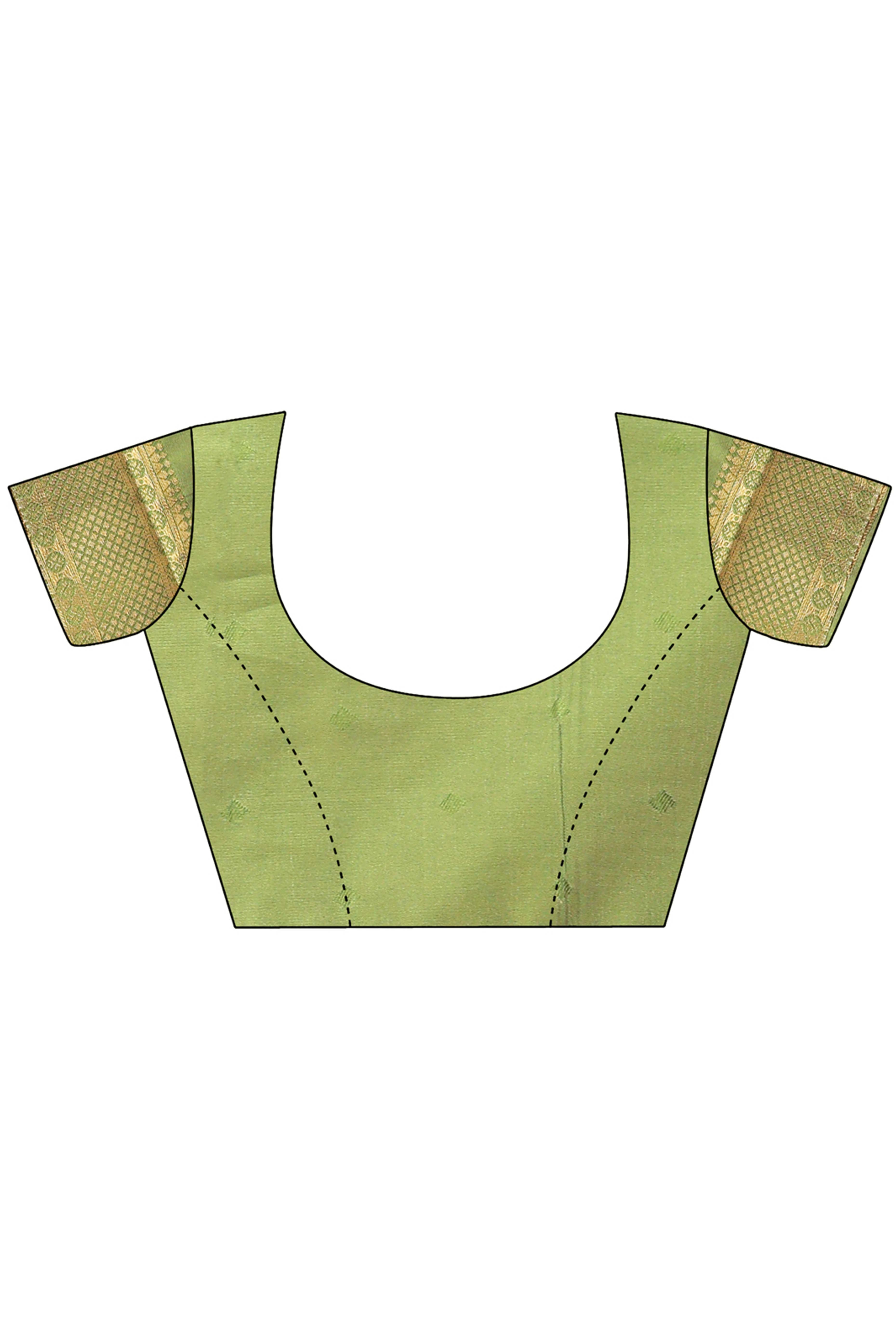 Cream Banarasi Silk Saree Featuring Lustrous Light Green Floral Zari Weaving and a Rich Contrast Border