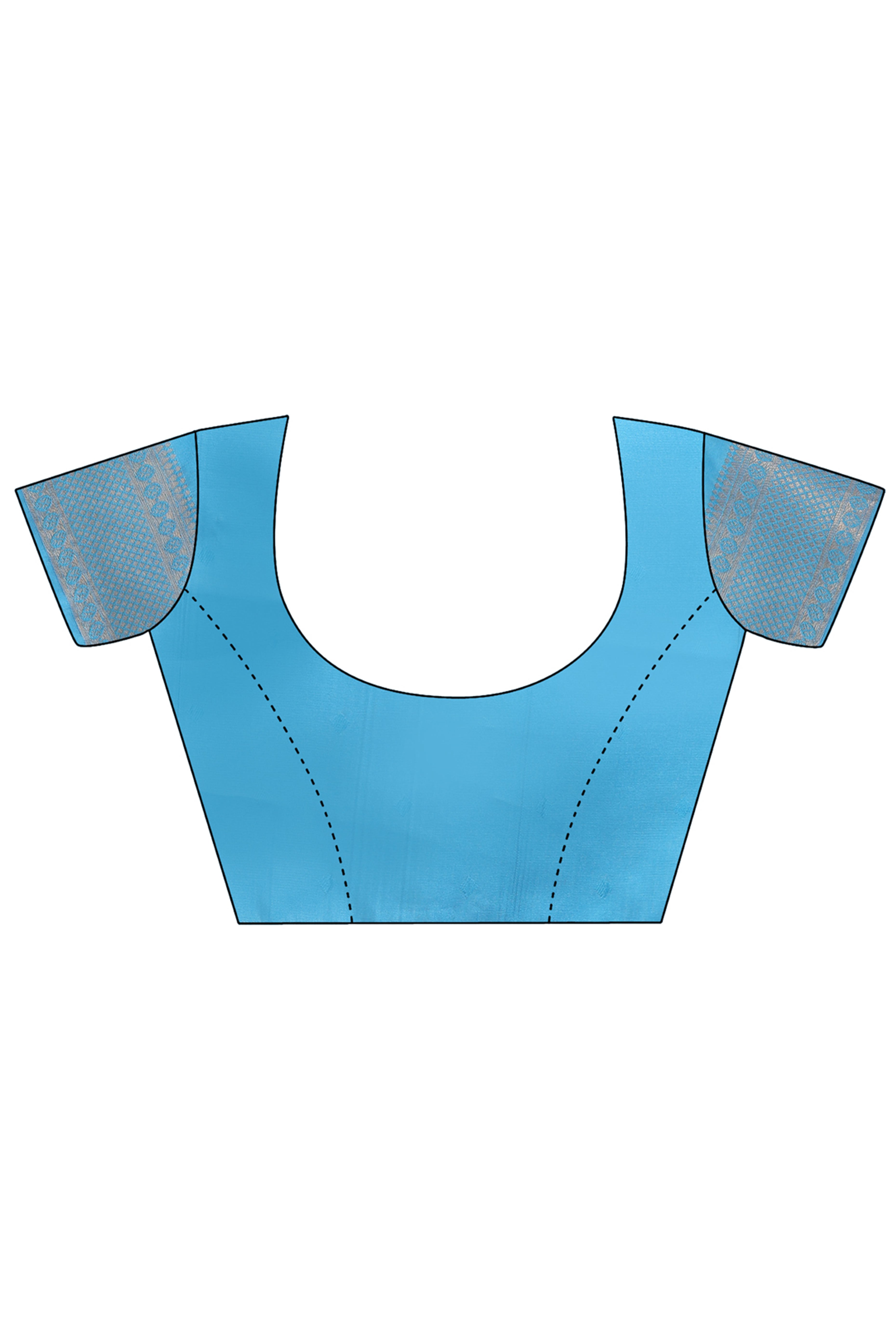 Cream Banarasi Silk Saree Featuring Lustrous Sky Blue Floral Zari Weaving and a Rich Contrast Border