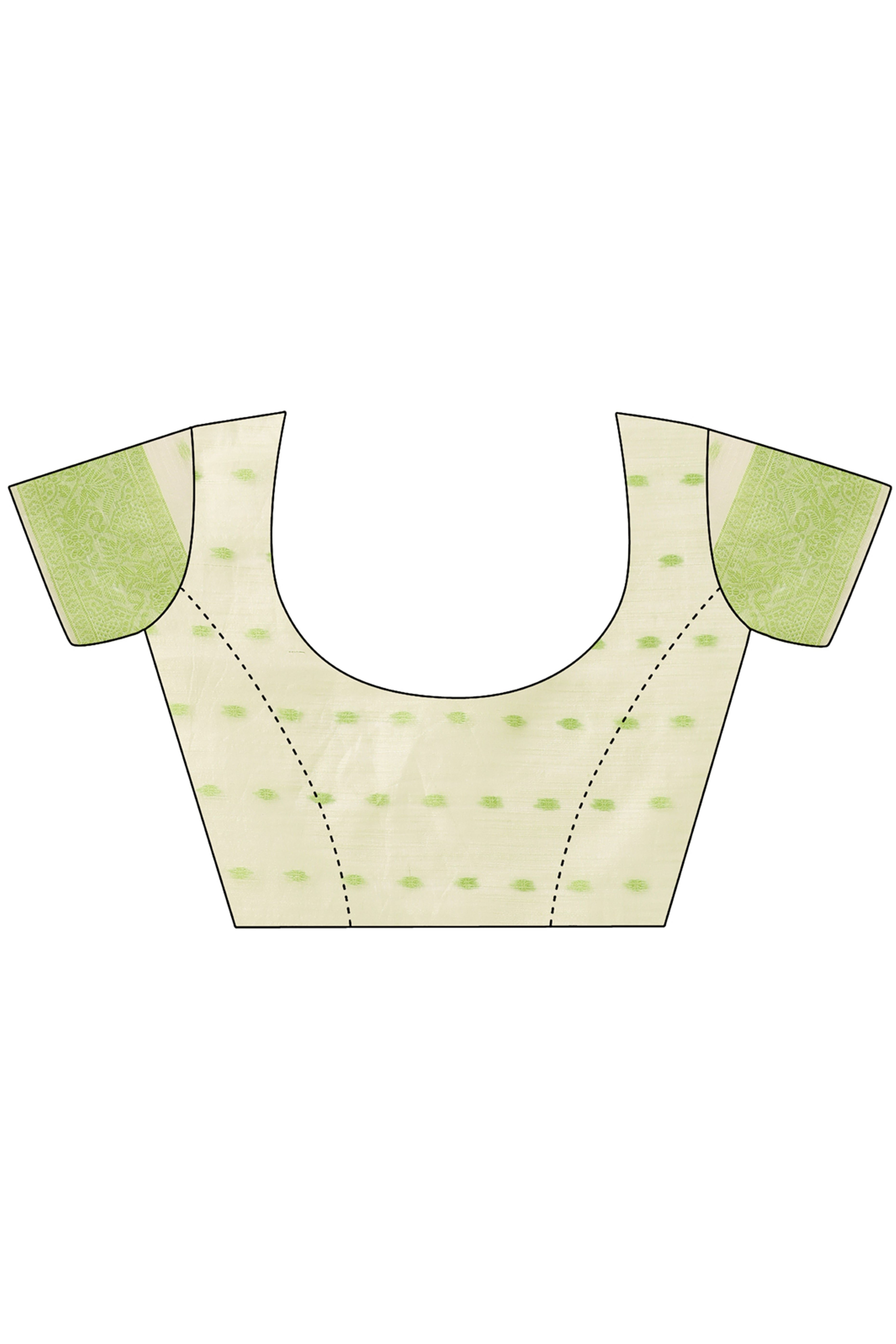 Light Green Floral Zari Woven Cotton Blend Saree With Delicate Tassel Detailing