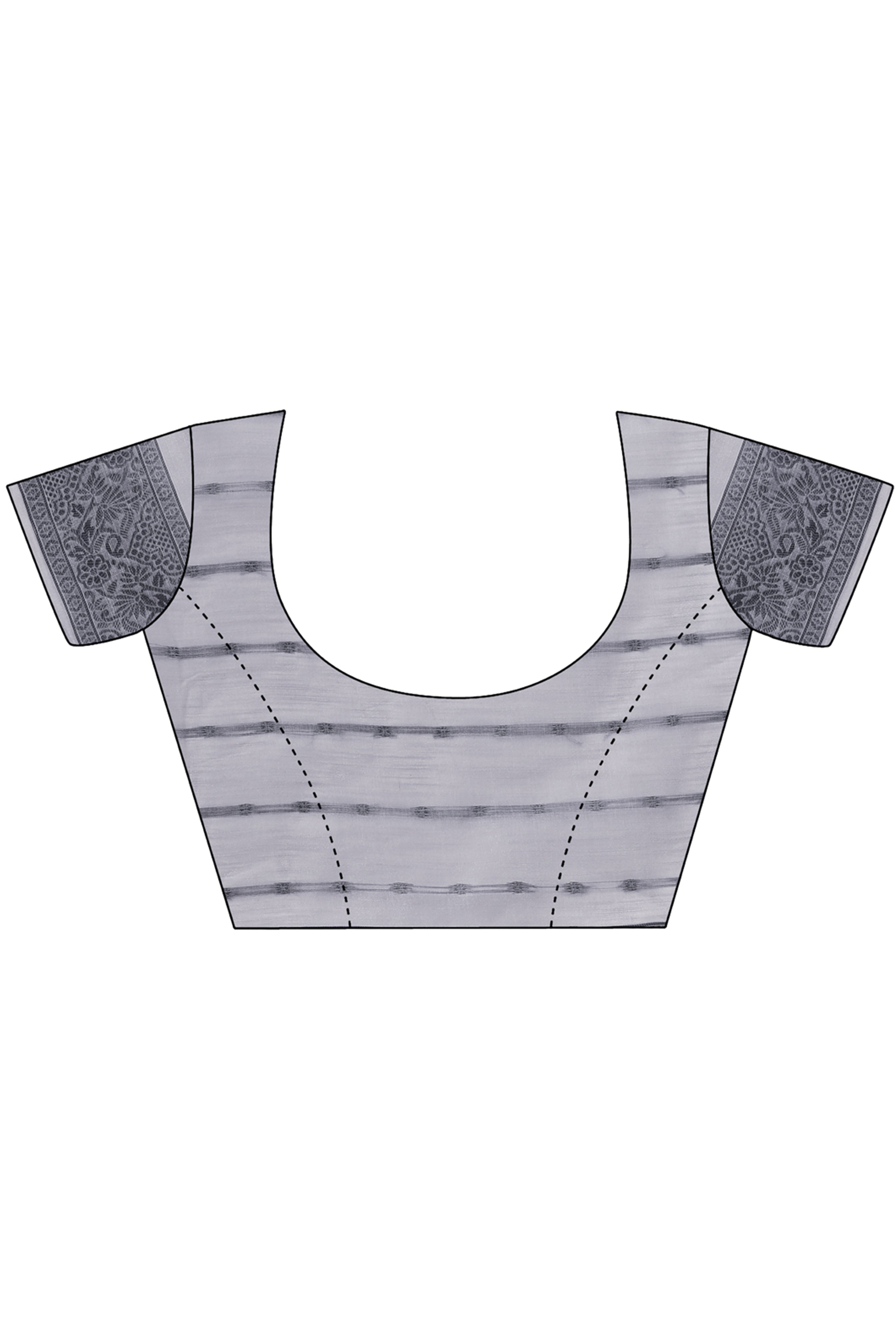 Grey Floral Zari Woven Cotton Blend Saree With Delicate Tassel Detailing