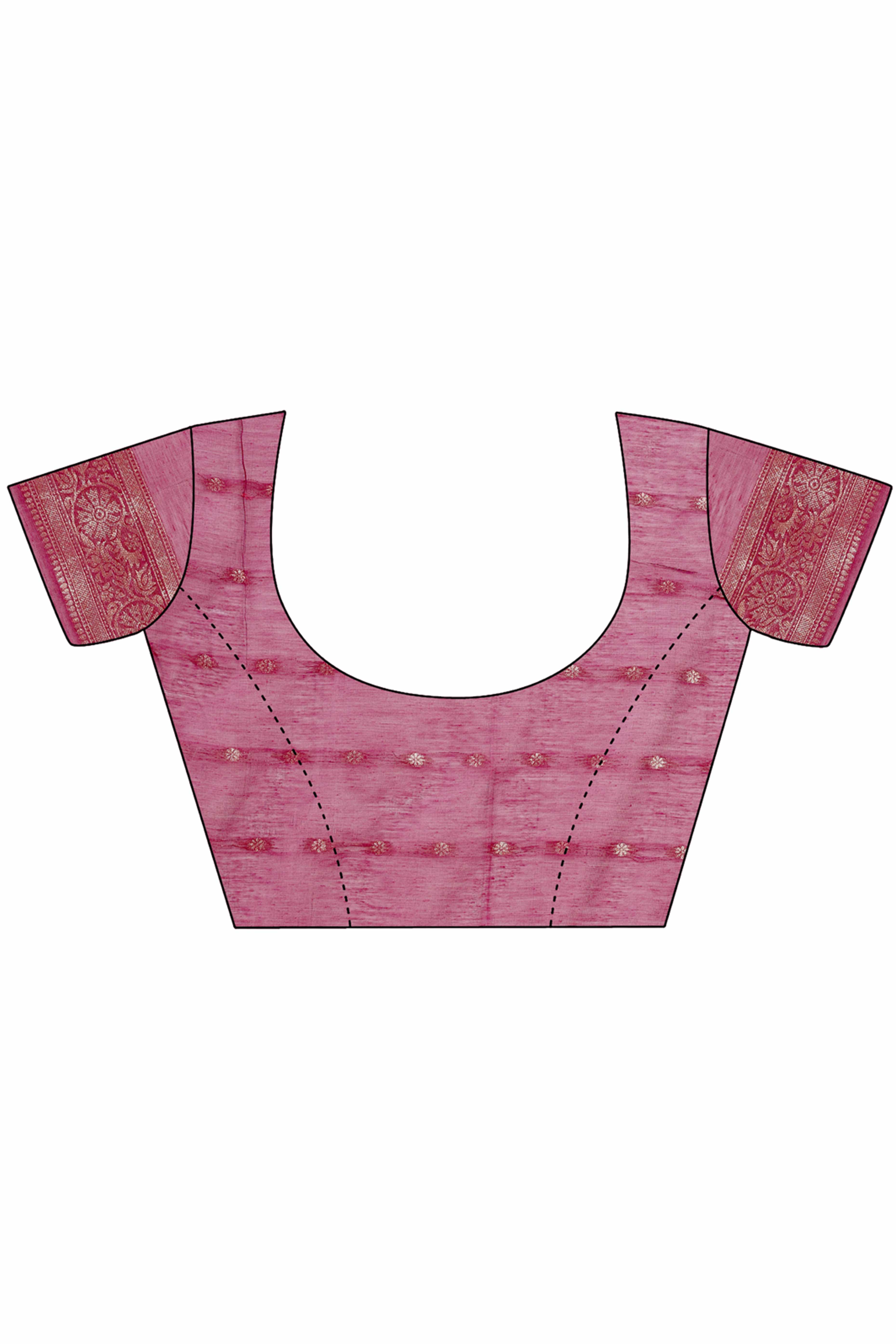 Wine Floral Zari Woven Cotton Blend Saree With Soft Tassel Edging