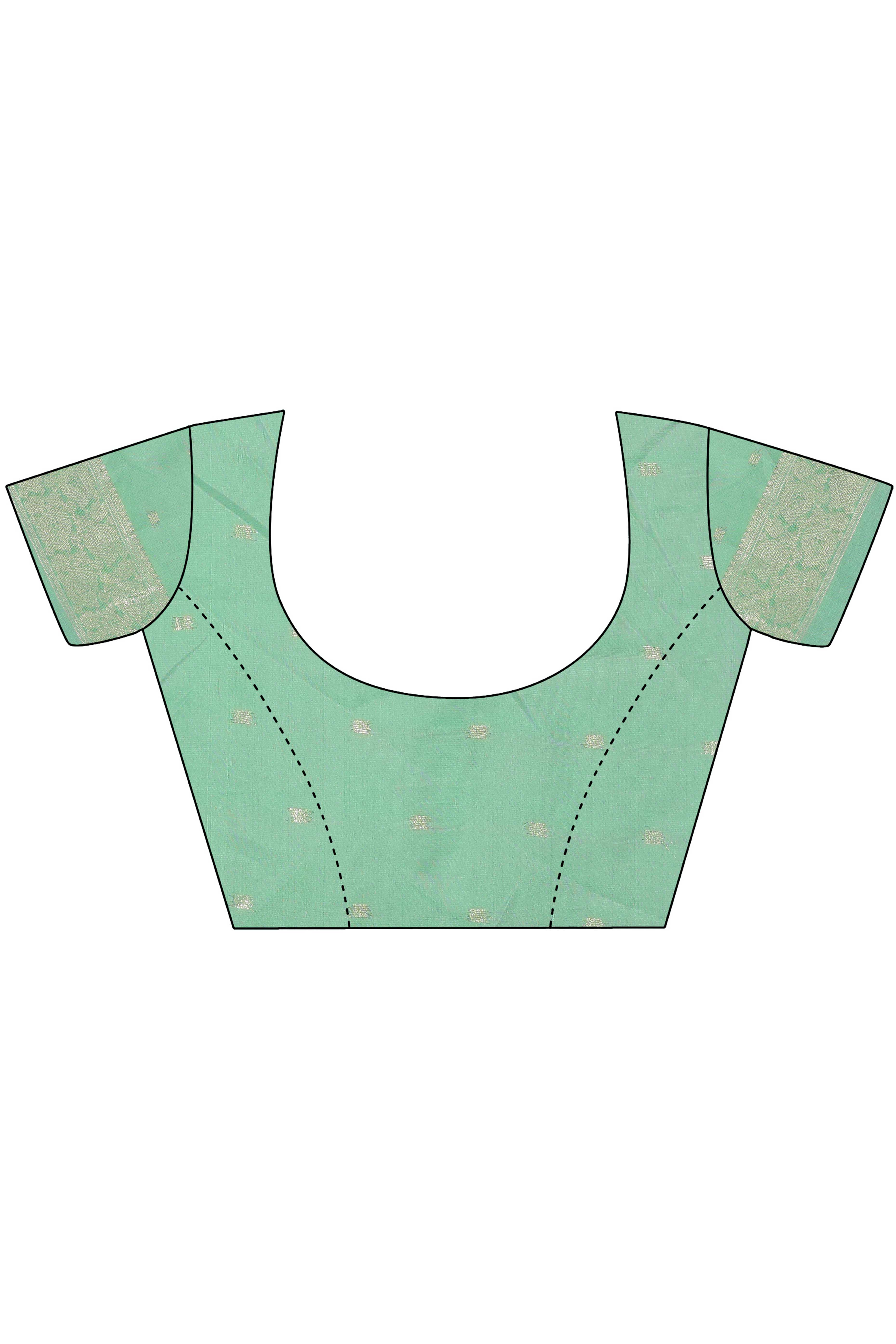 Green Floral Zari Woven Saree in a Lustrous Cotton Silk Blend