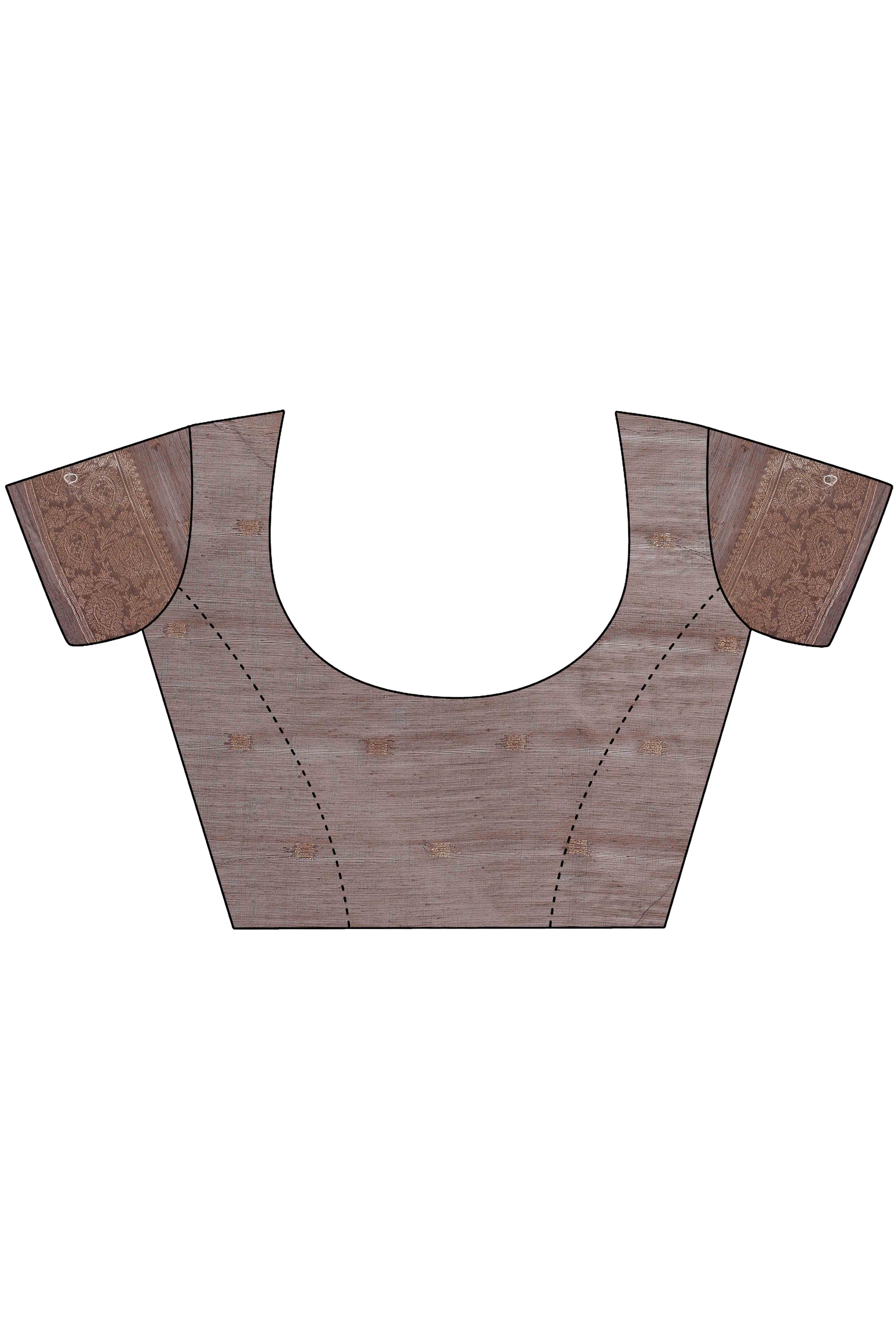 Grey Floral Zari Woven Saree in a Lustrous Cotton Silk Blend