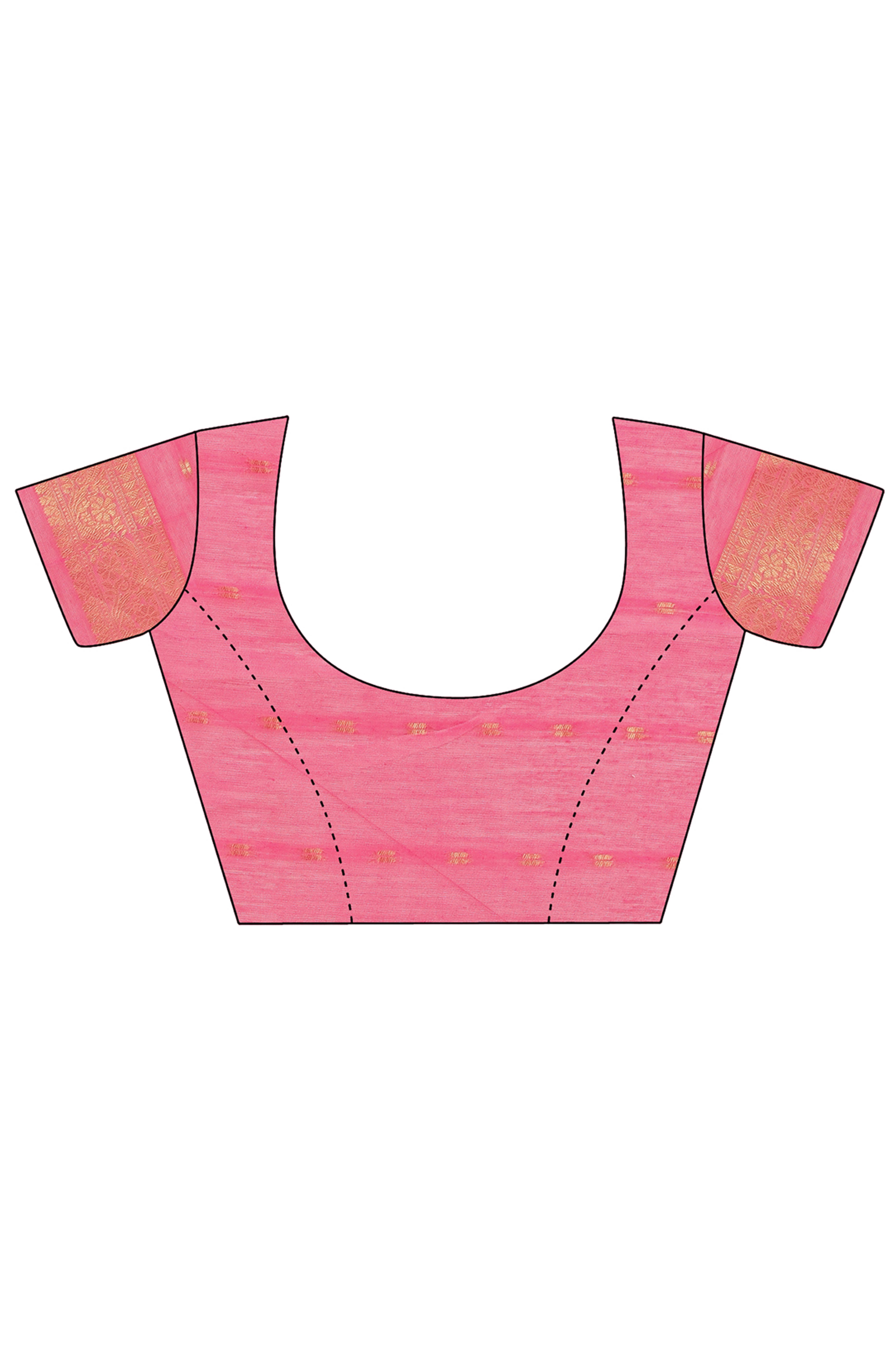 Pink Zari Work Cotton Silk Saree Finished with Luxe Tassels