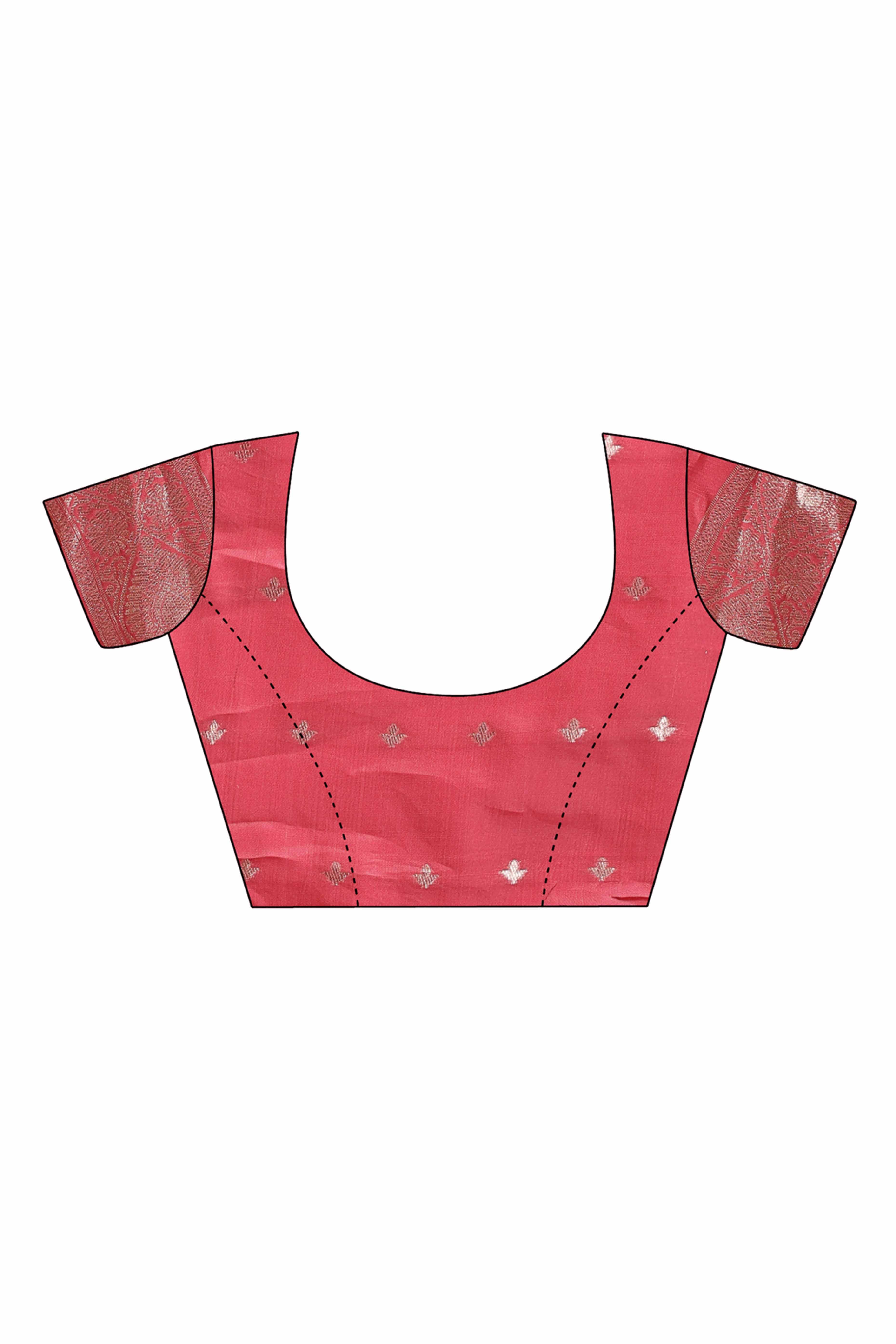 Passionate Red Traditional Ikkat Style Zari Weaving Cotton Blend Saree with Striking Tassel Ornaments