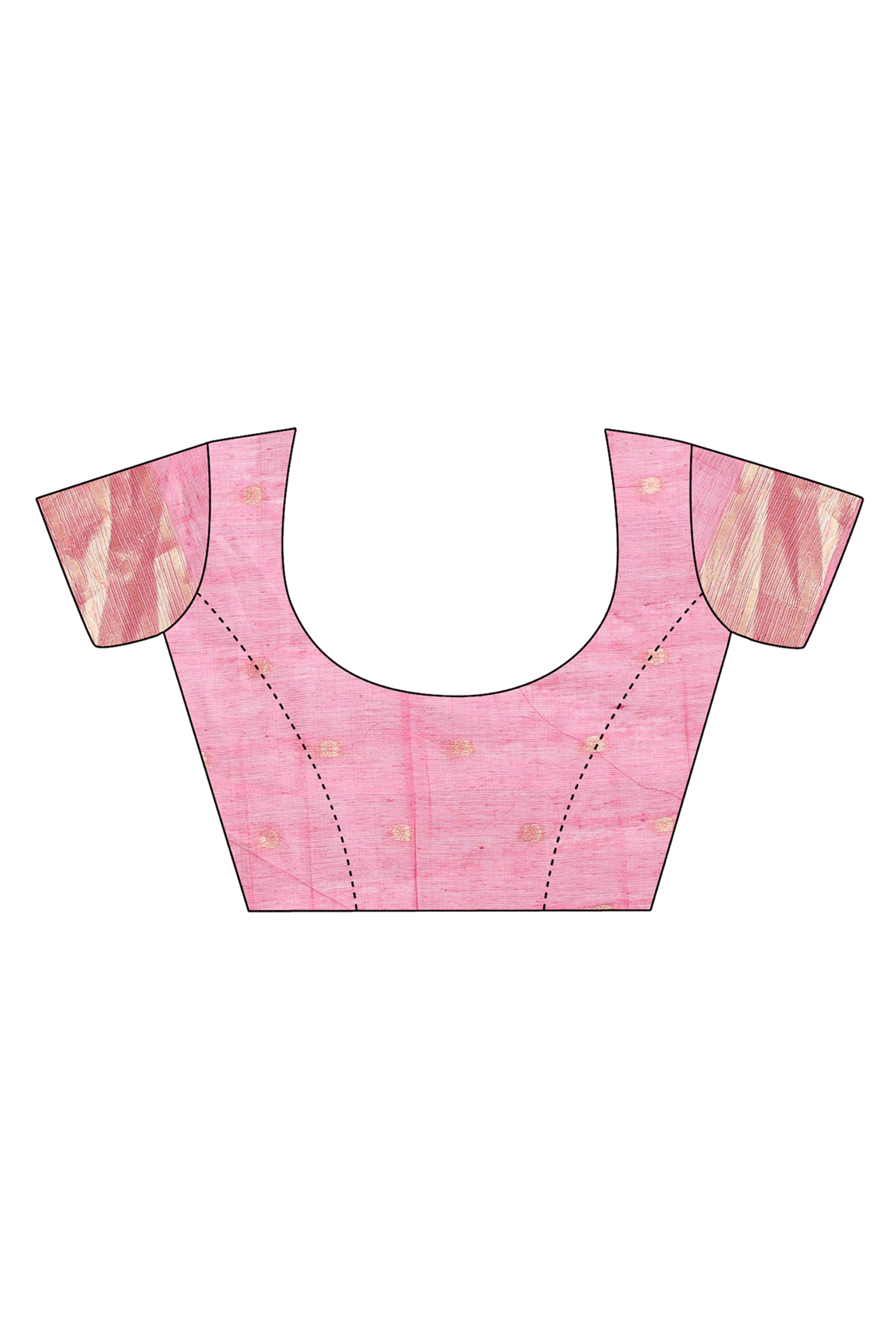 Graceful Pink Traditional Ikkat Style Zari Weaving Cotton Blend Saree with Lovely Tassel Accents