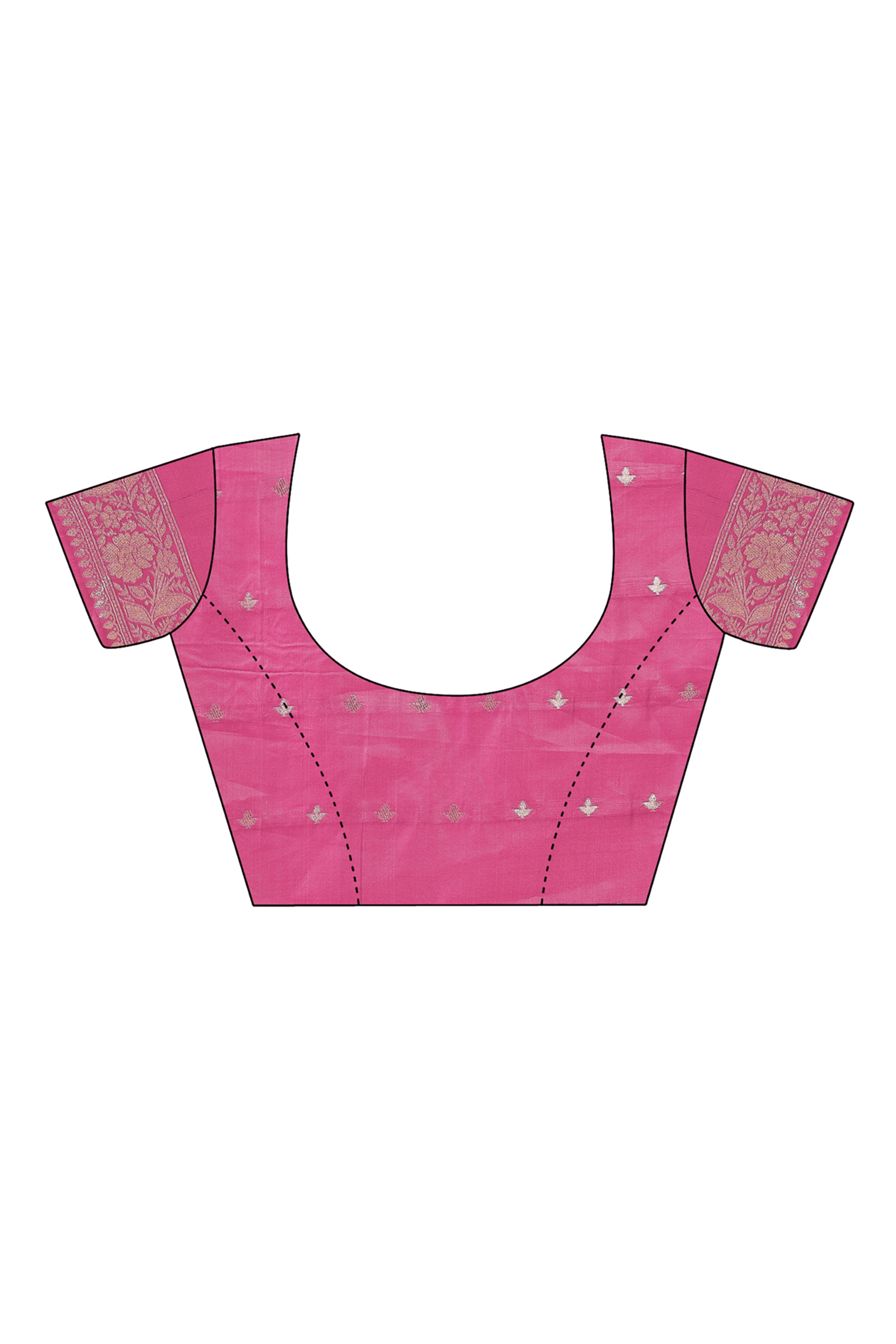 Dark Magenta Saree In Linen Cotton With Beautiful Floral Woven Patterns & a Tassel