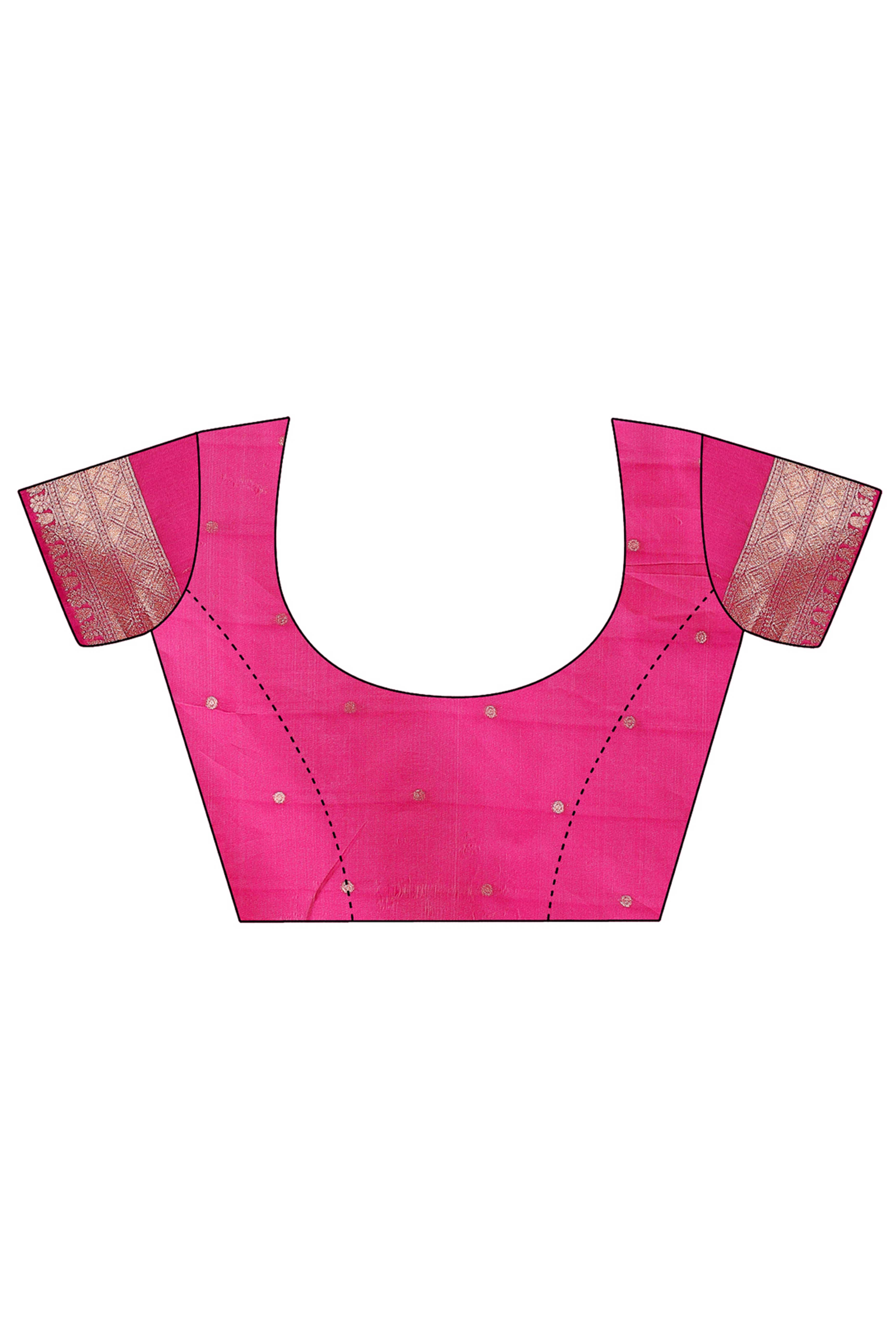 Magenta Saree with Zari Woven Geometric Motifs and Graceful Tassel Accents