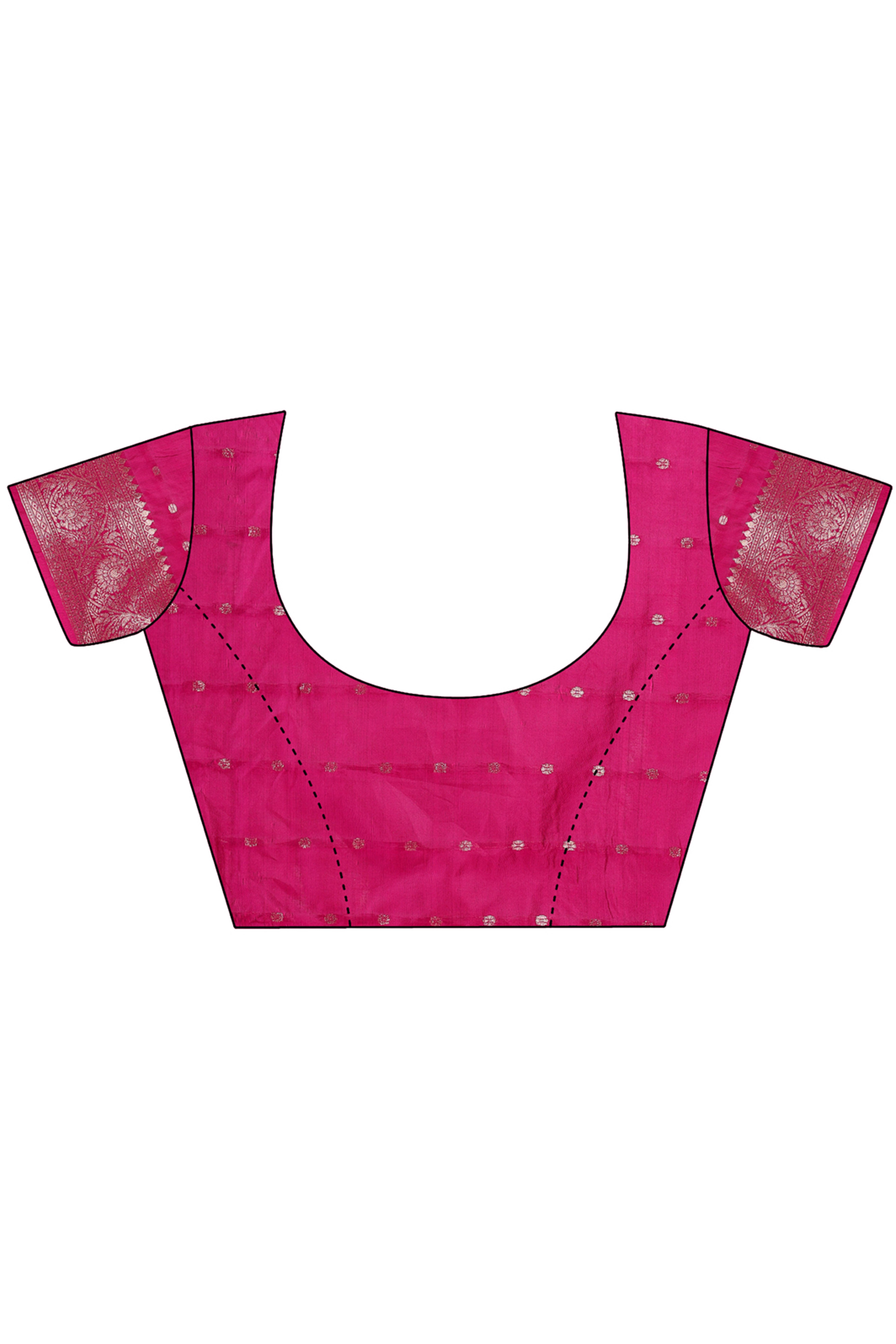 Magenta Saree In Lichi Silk Blend With Floral Zari Weaving & Delicate Tassel Border