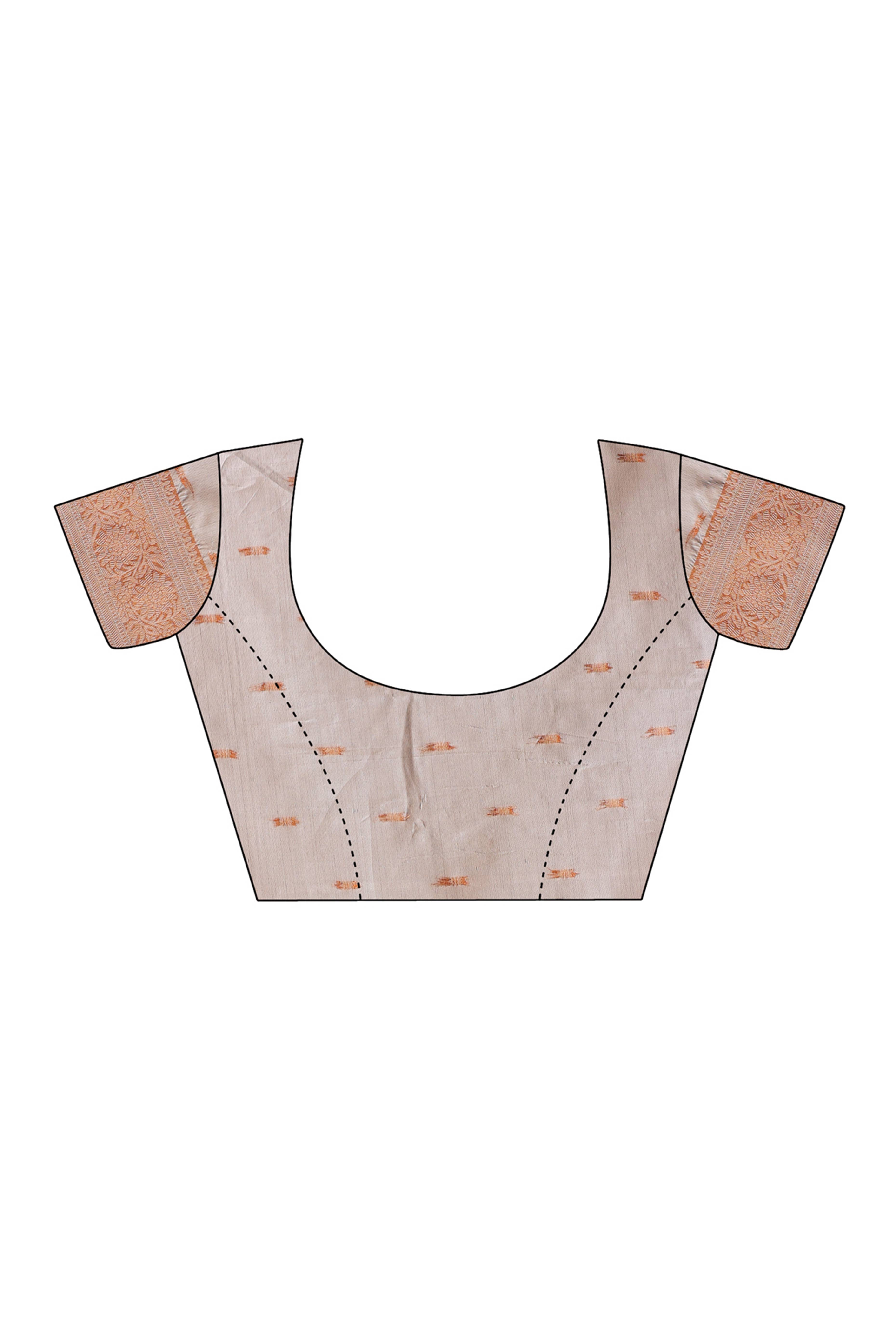 Brown Lichi Cotton Silk Saree With Intricate Zari Weaving In Floral & Geometric Patterns