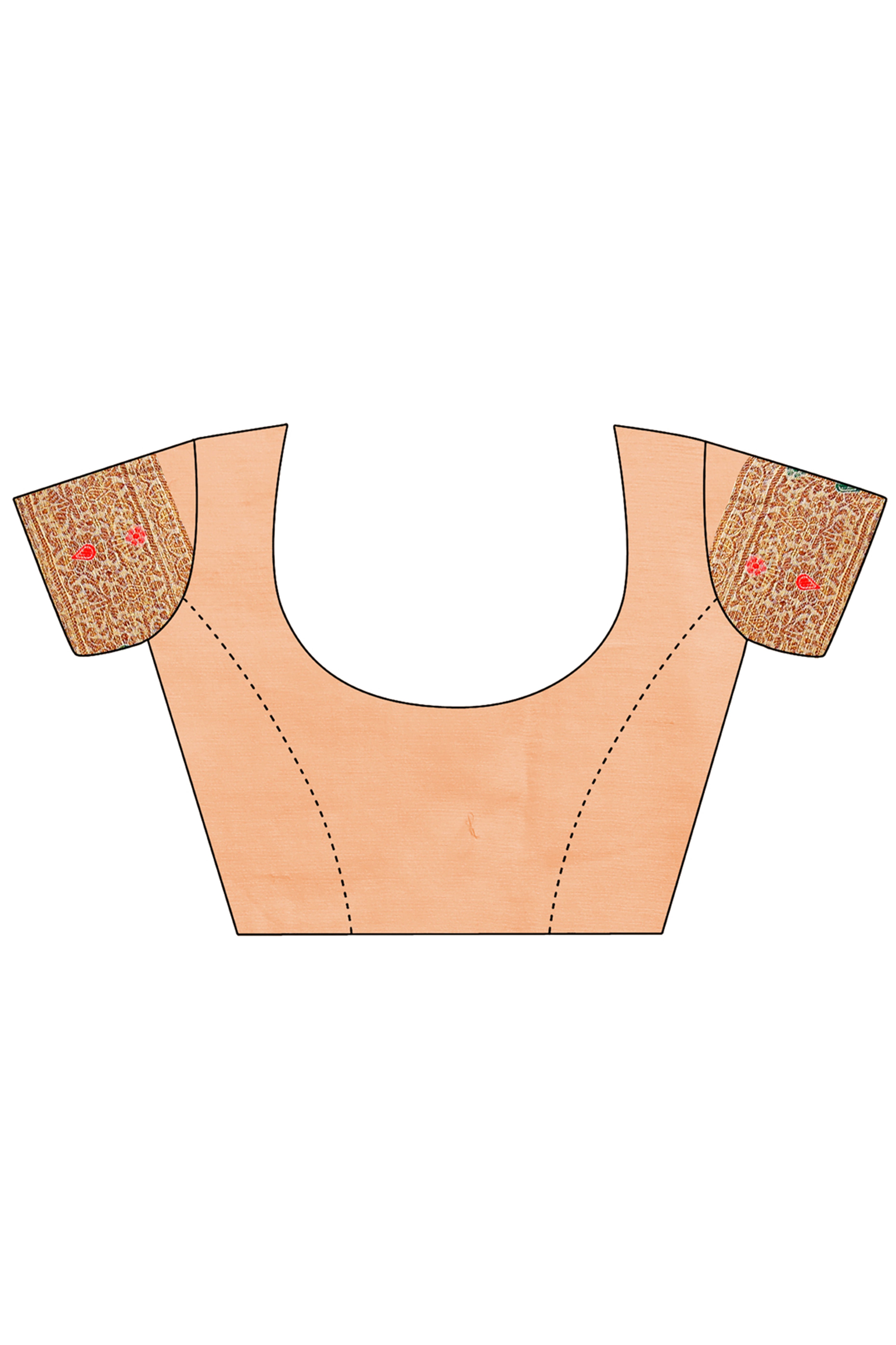 Peach Saree in Cotton Silk with Heritage Inspired Zari Woven Accents