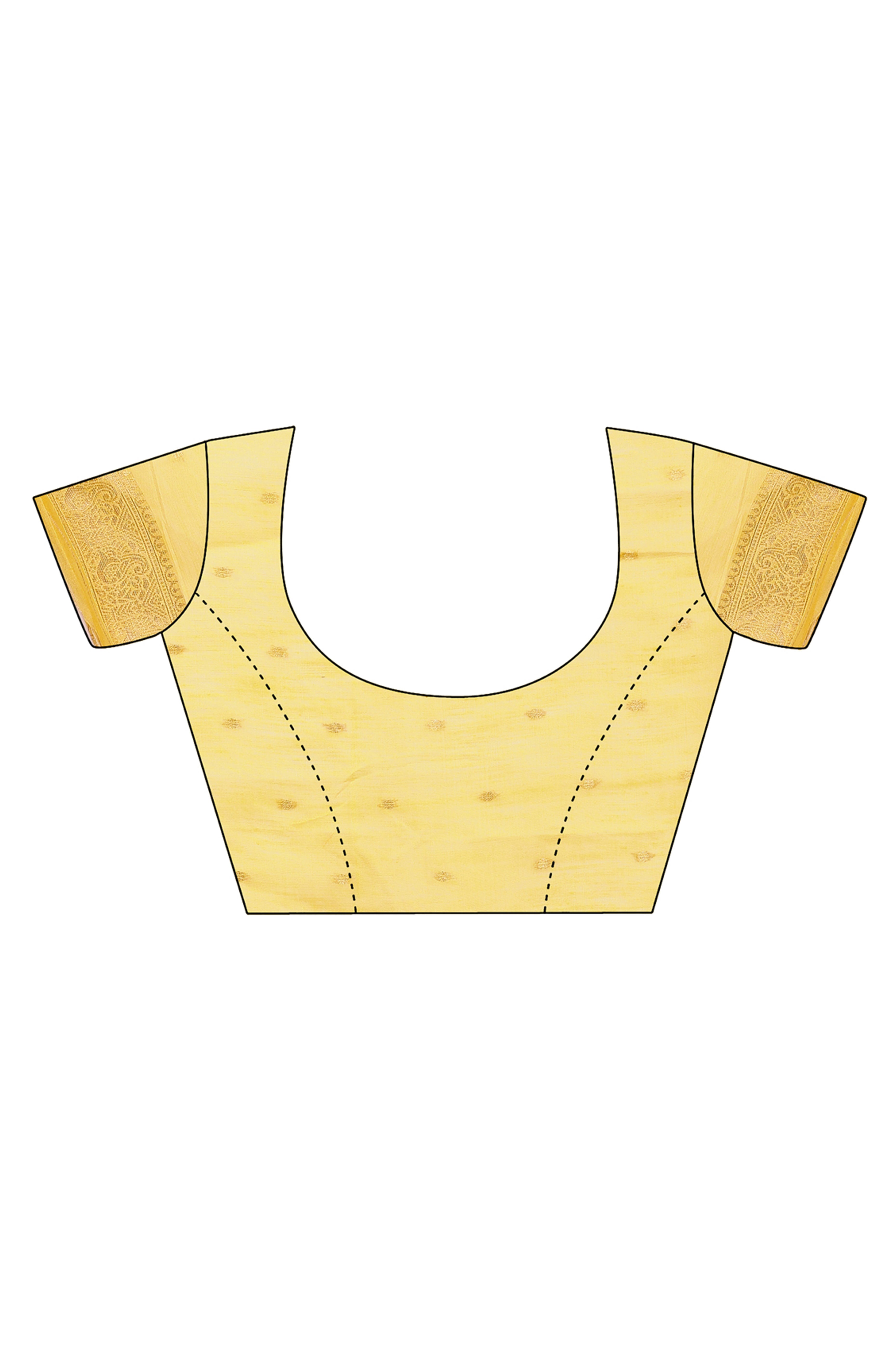 Yellow Linen Cotton Saree With Intricate Floral Zari Weaving & Tassel Edge