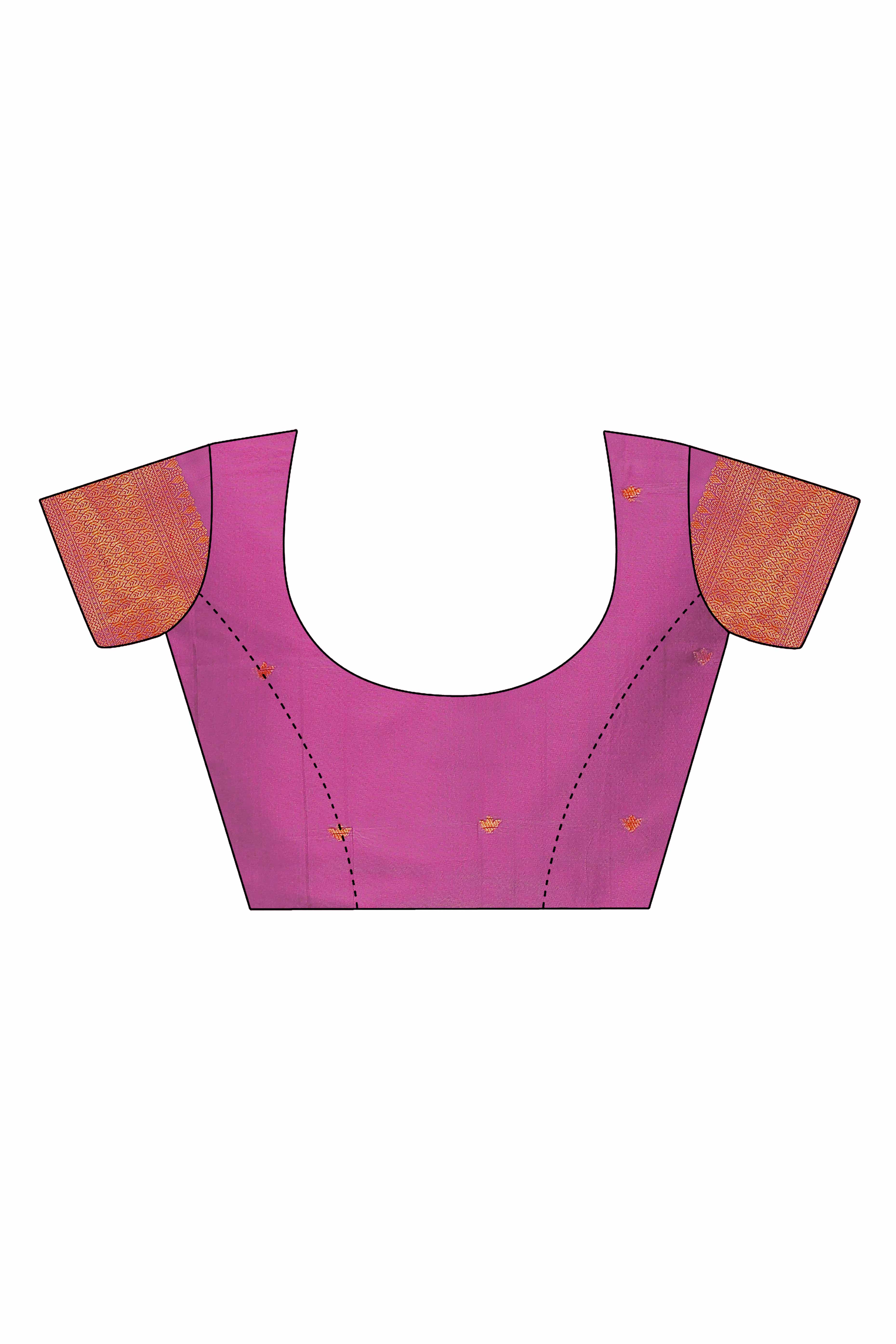 Magenta Zari Woven Banarasi Silk Saree With Timeless Tassel Border