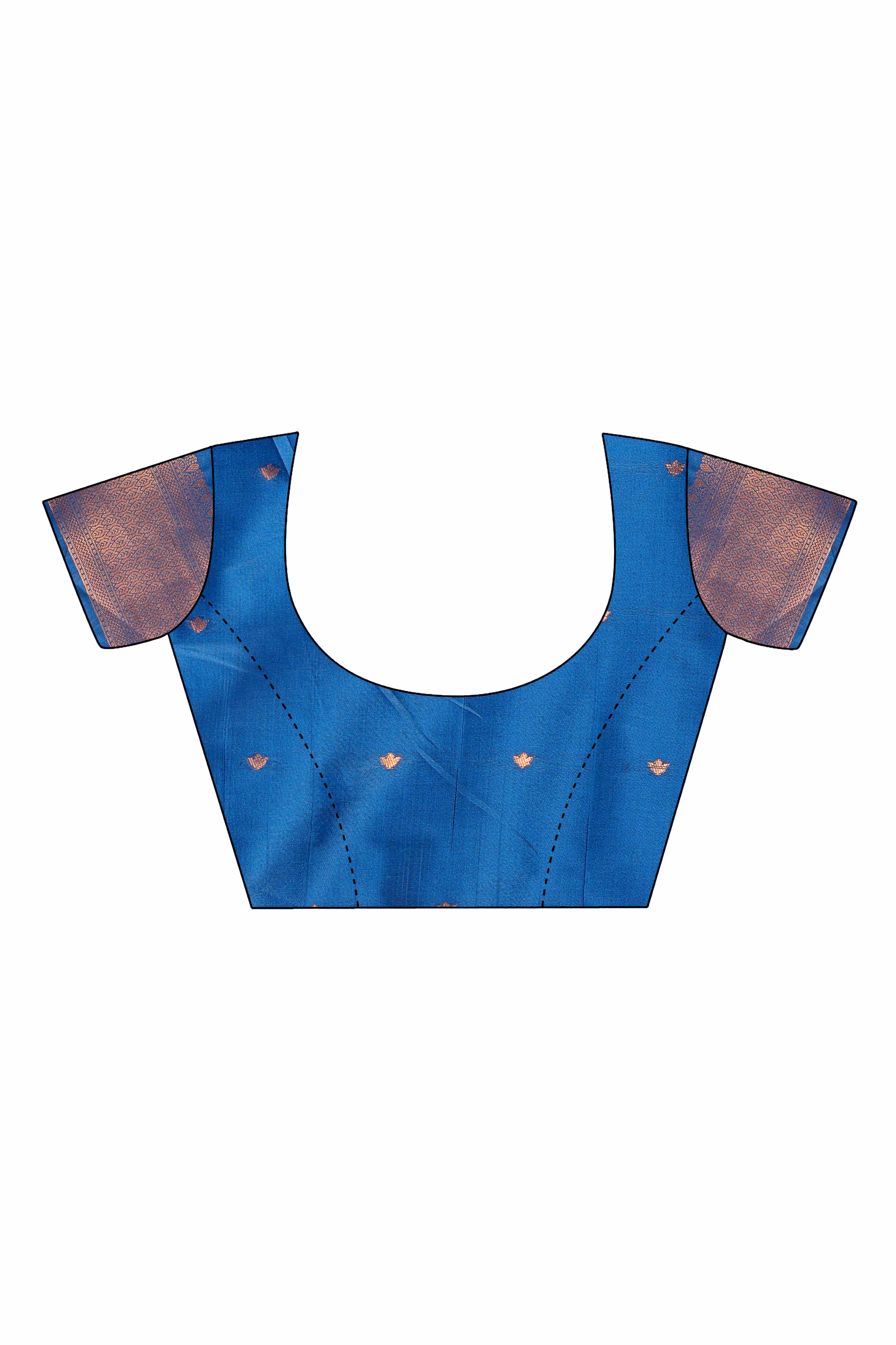 Blue Zari Woven Banarasi Silk Saree With Timeless Tassel Border