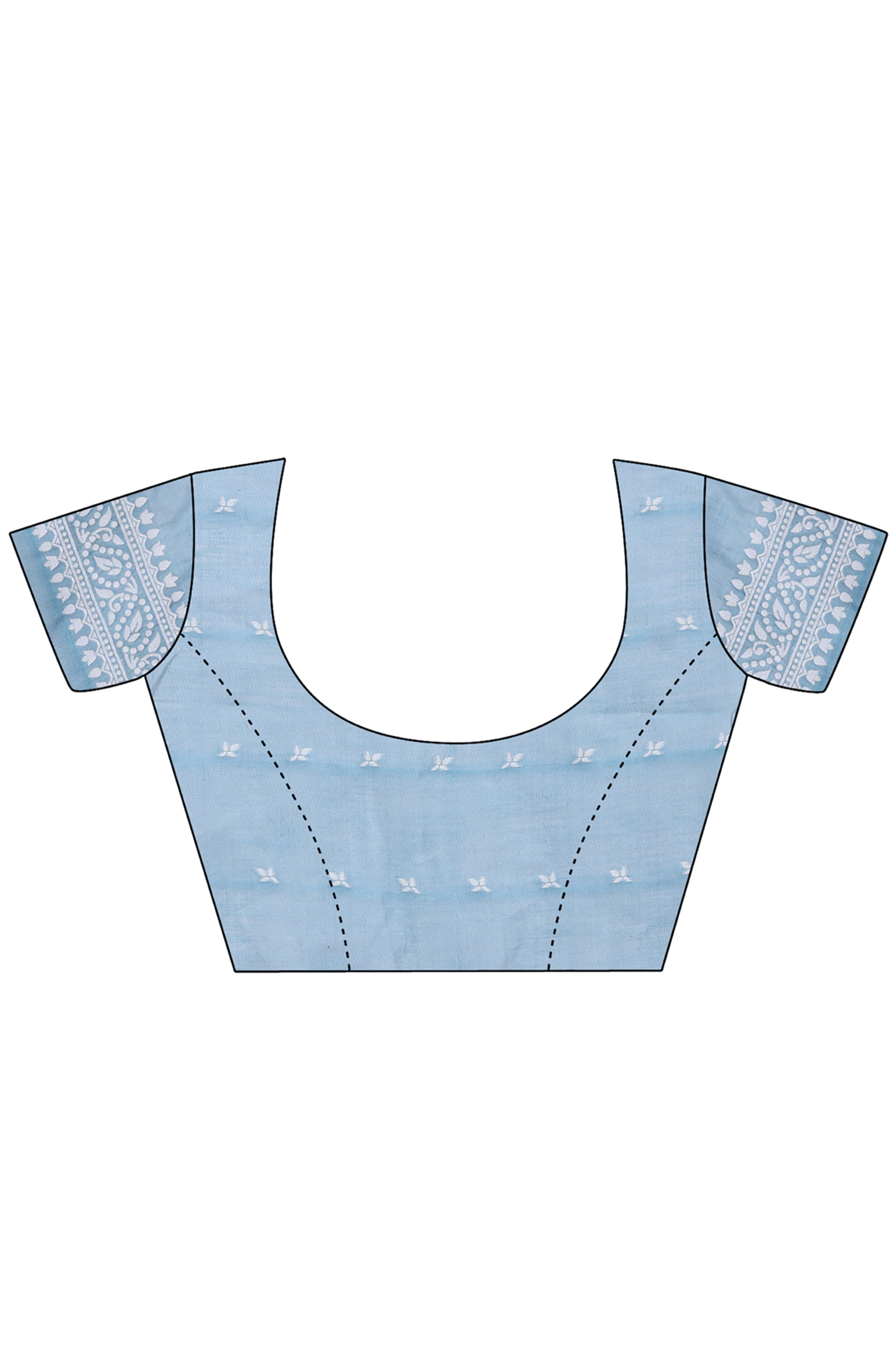 Traditional Bandhani Inspired Woven Sky Blue Saree in Breathable Linen Cotton