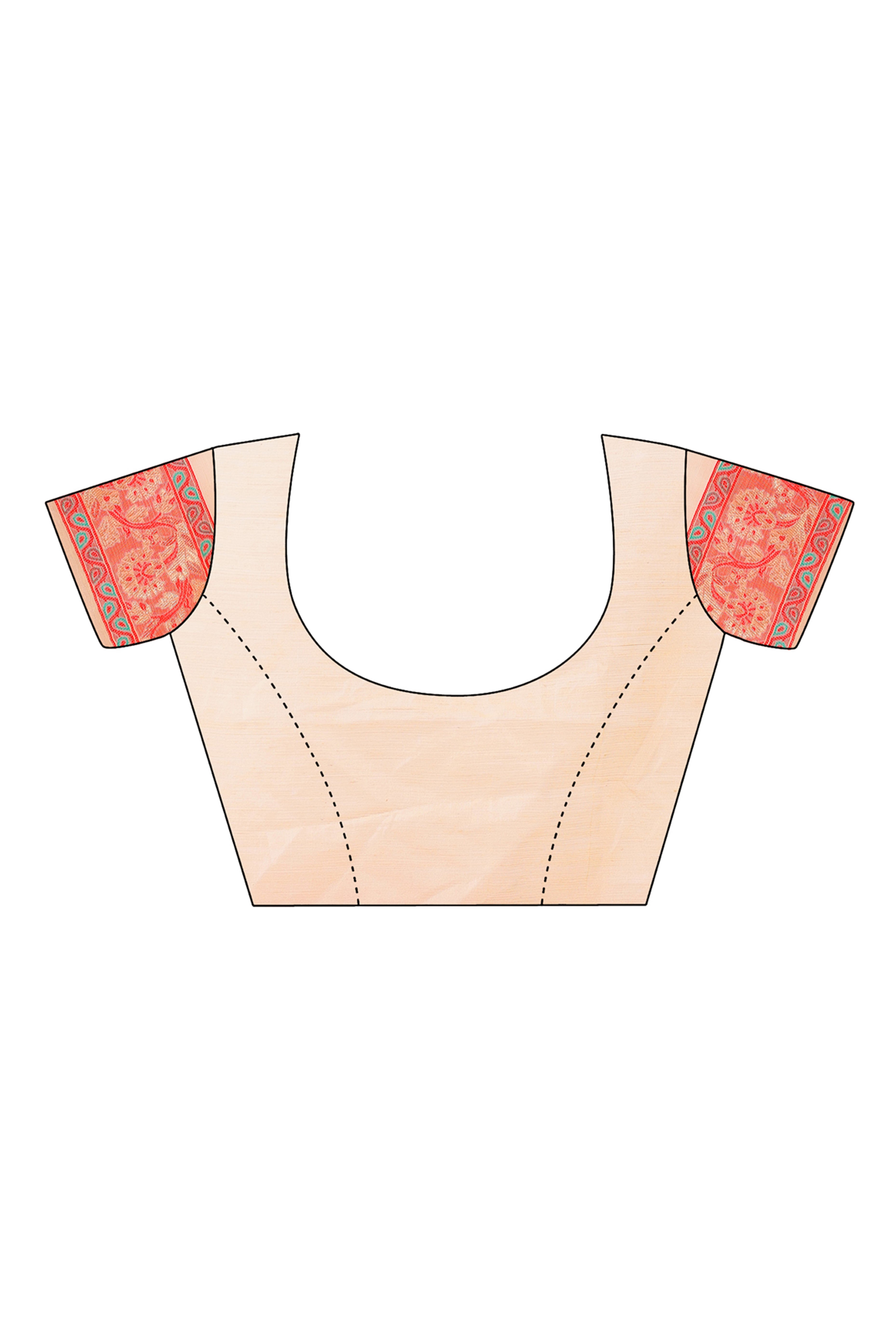 Cream Floral Woven Cotton Blend Saree With A Breezy Tassel Finish